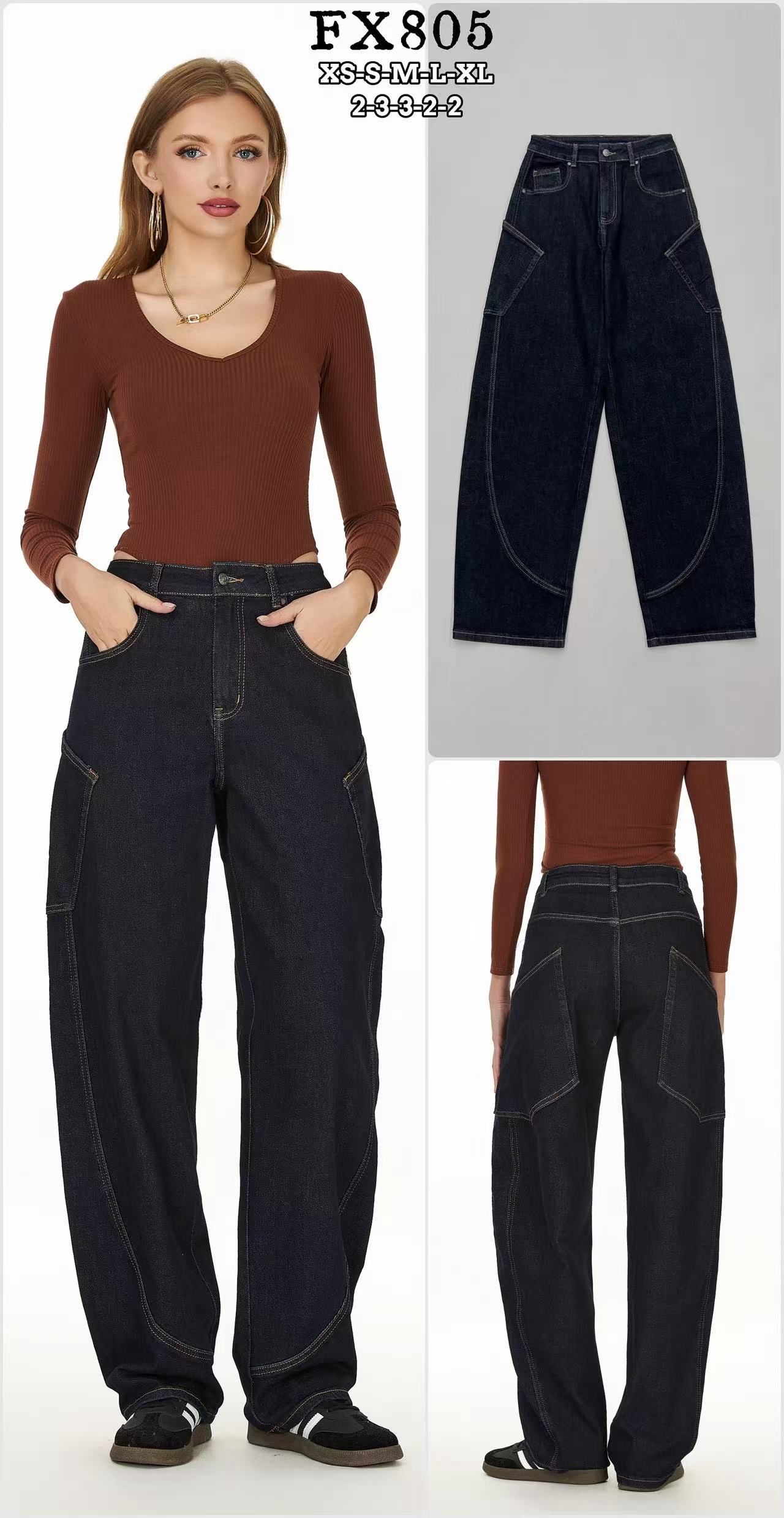 Jeans mit weitem Bein