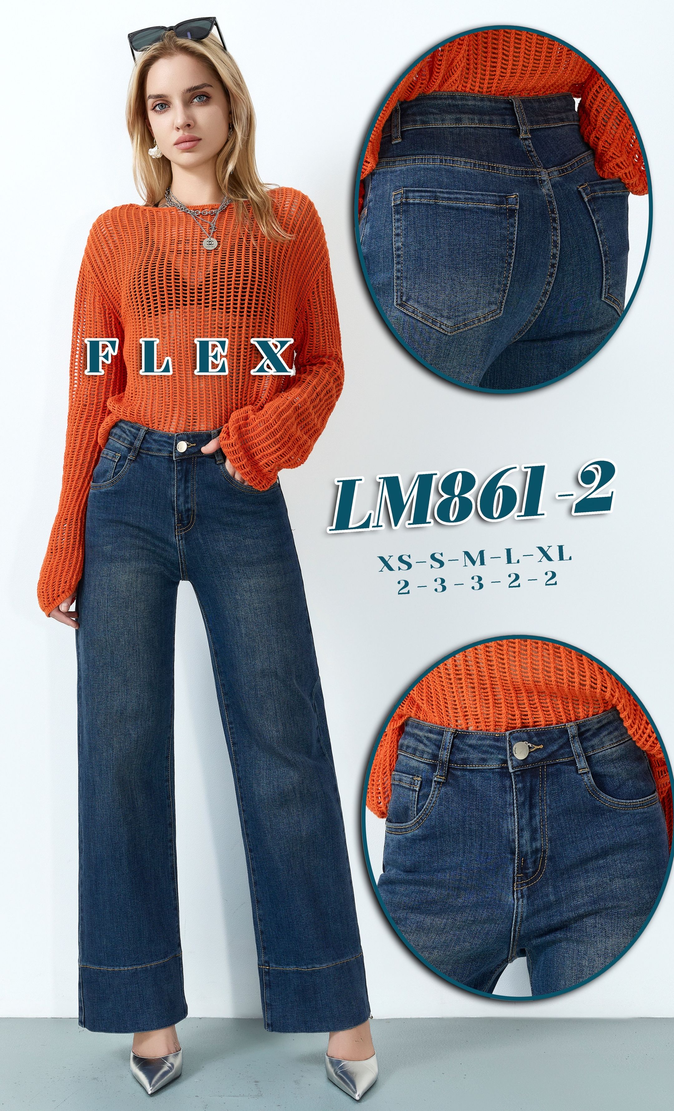 Jeans mit hoher Taille und weitem Bein