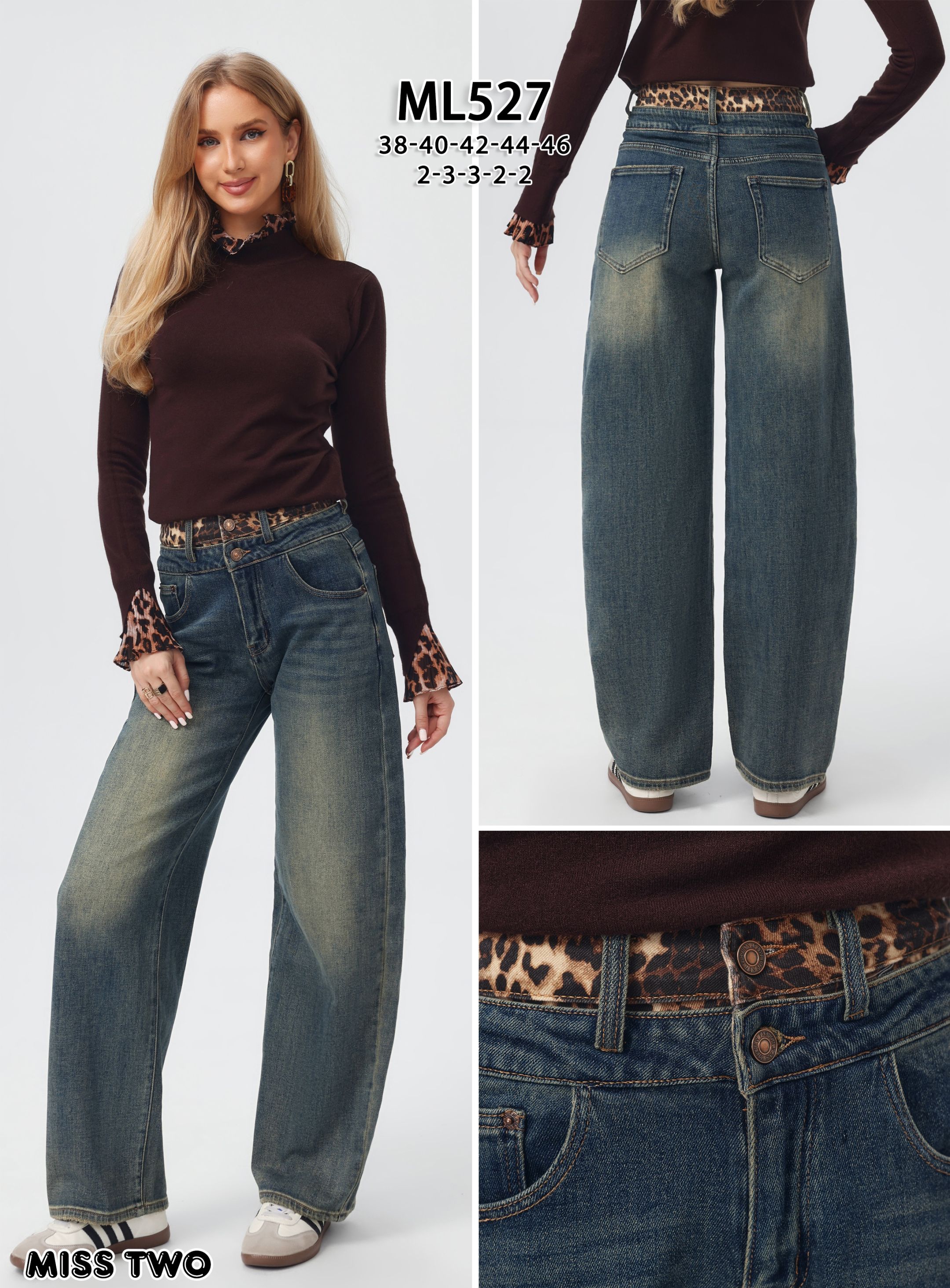 High‑Waist Wide‑Leg Jeans