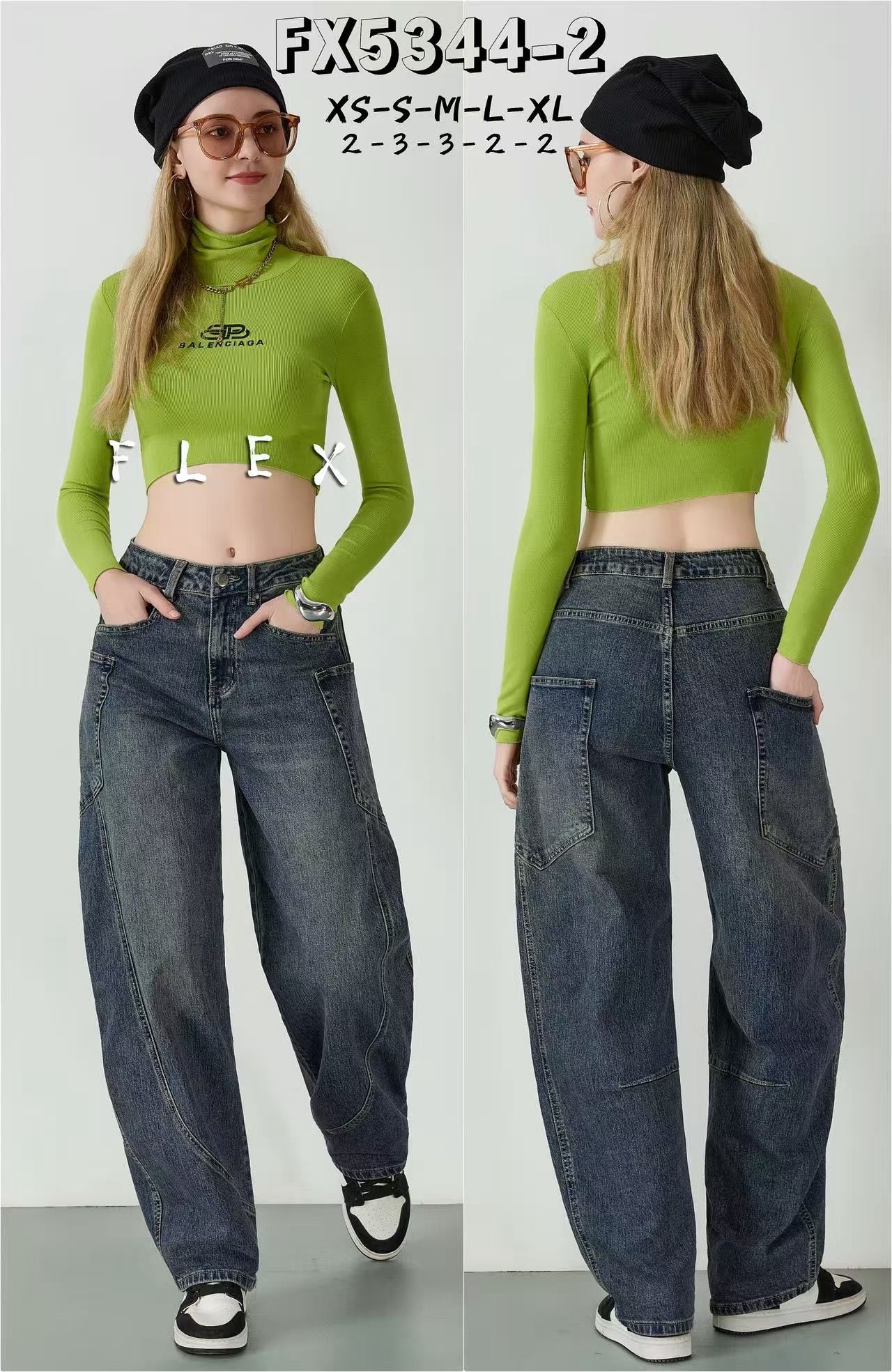 High‑Waist Wide‑Leg Jeans