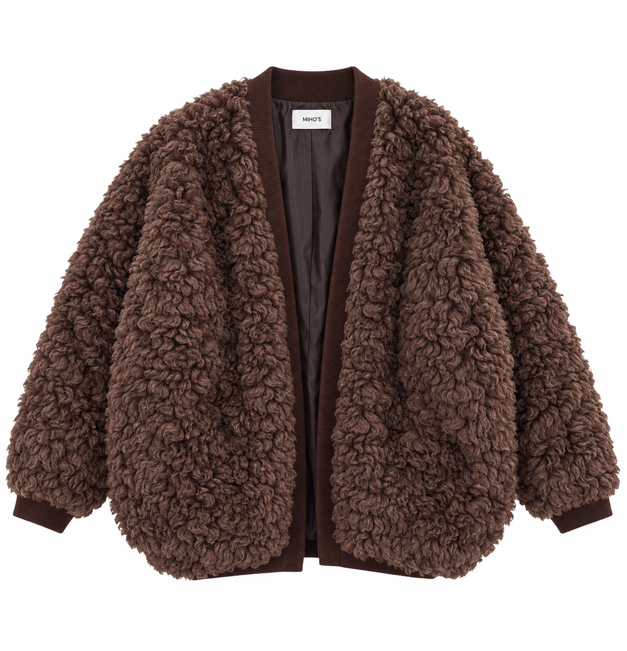 Oversize Teddy‑Mantel mit V‑Ausschnitt