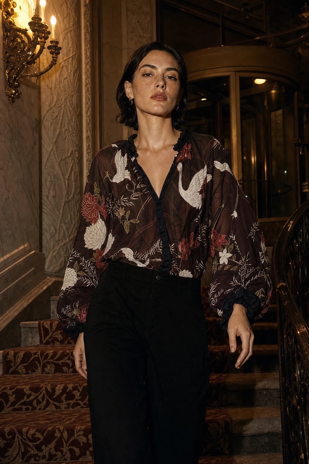 Lässige Bluse mit Volant