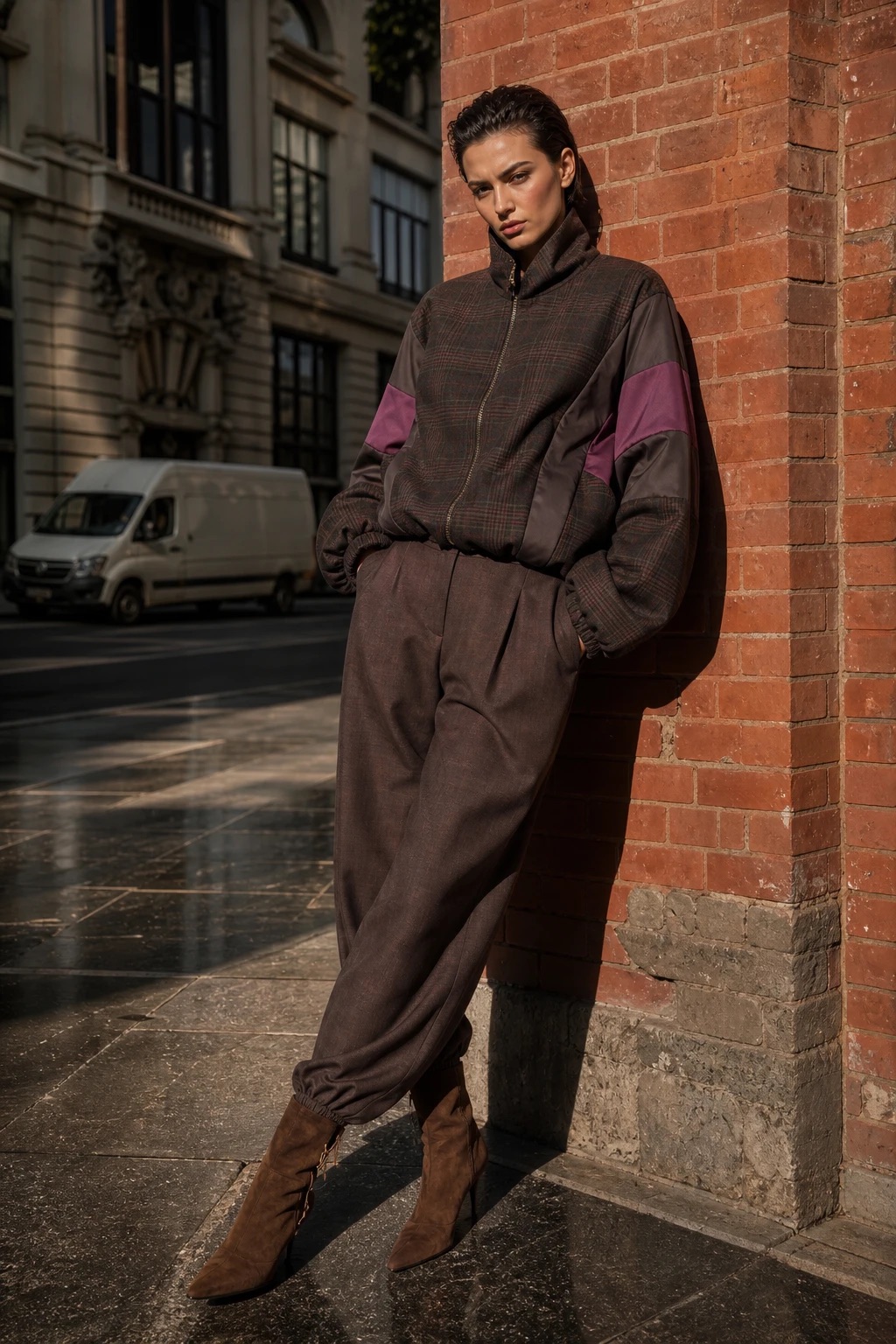 Oversize-Bomberjacke mit Karo
