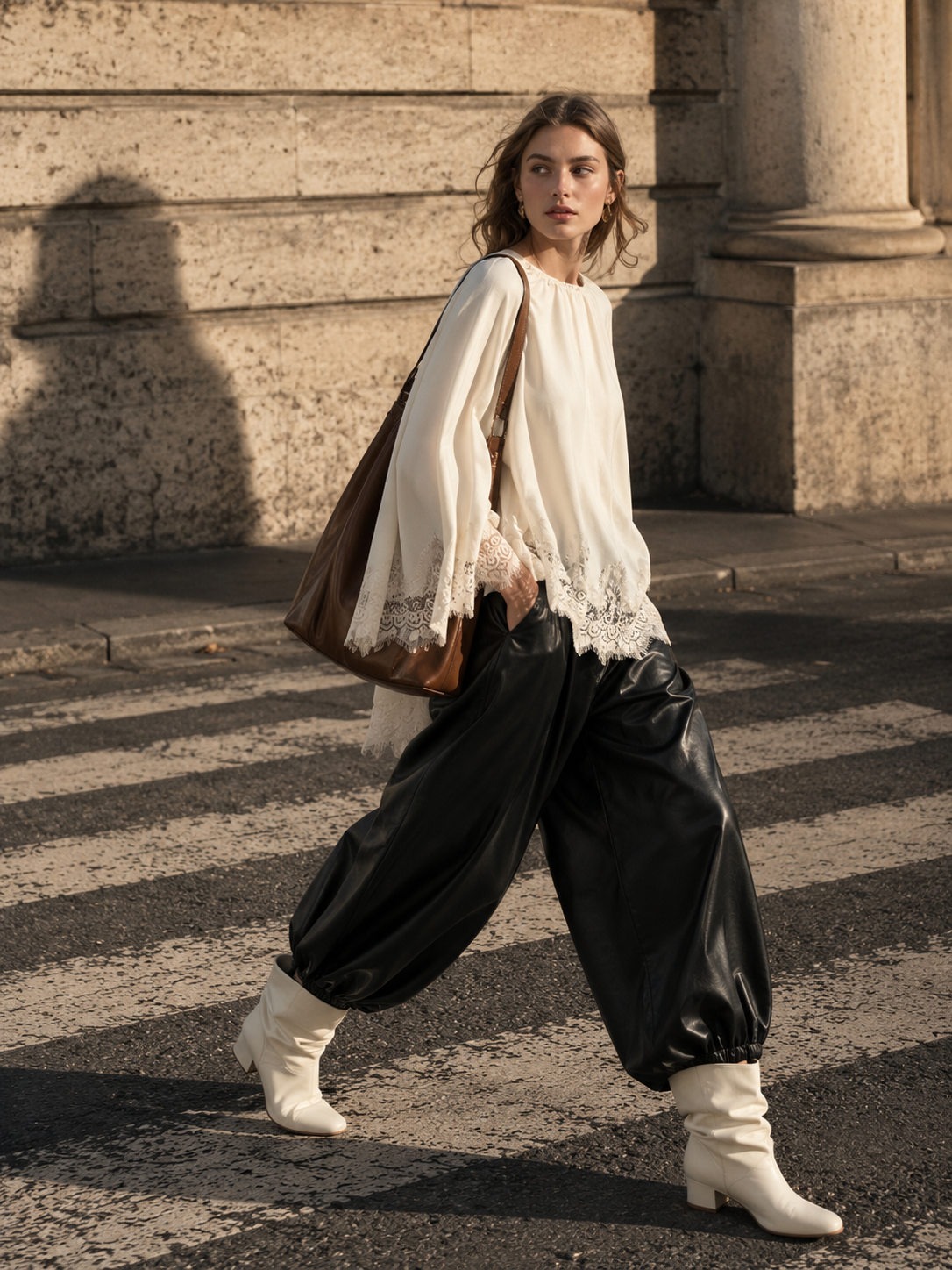 Lockere Bluse mit Rüsche