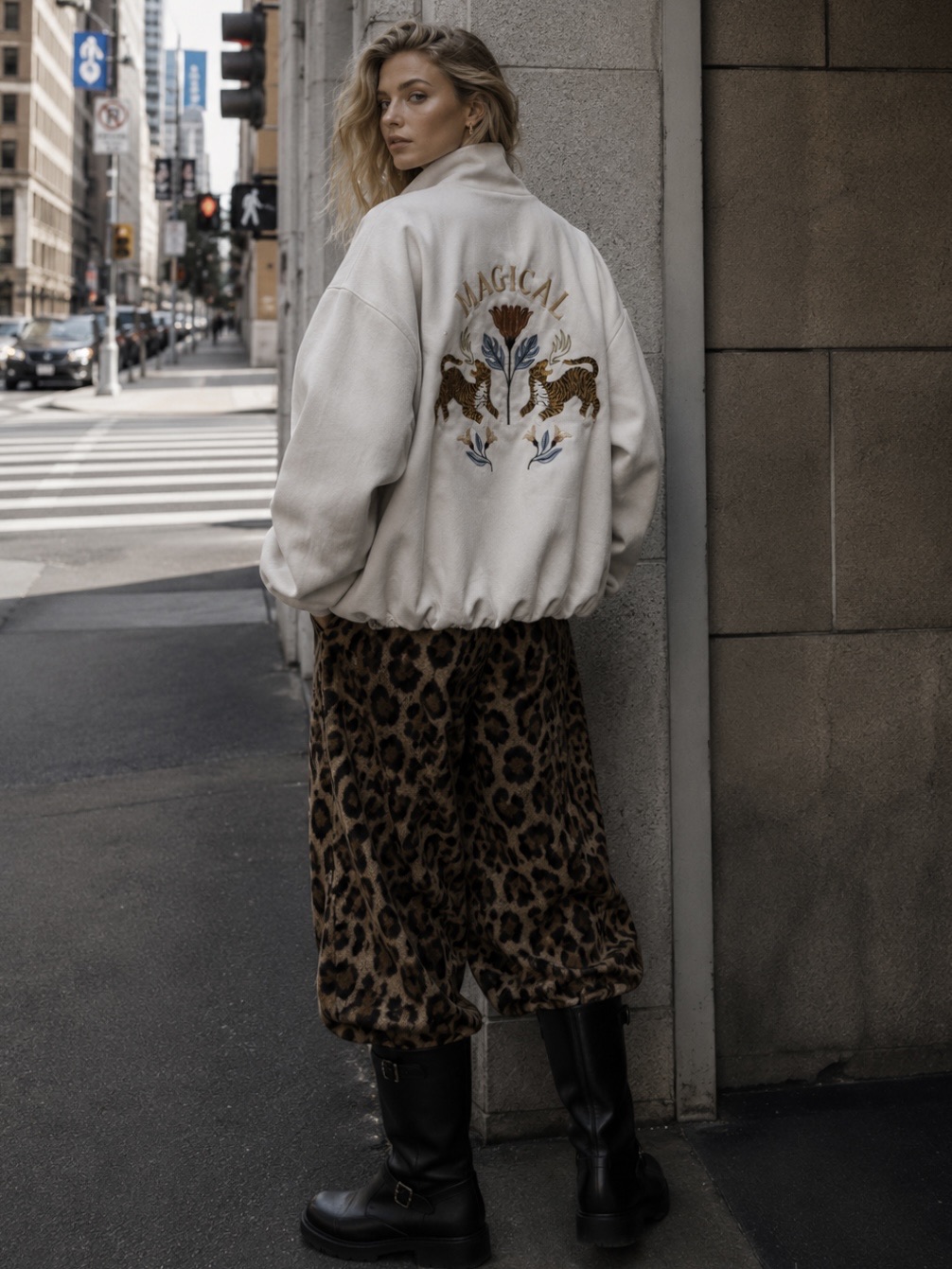 Oversize-Jacke mit Halb-Rollkragen
