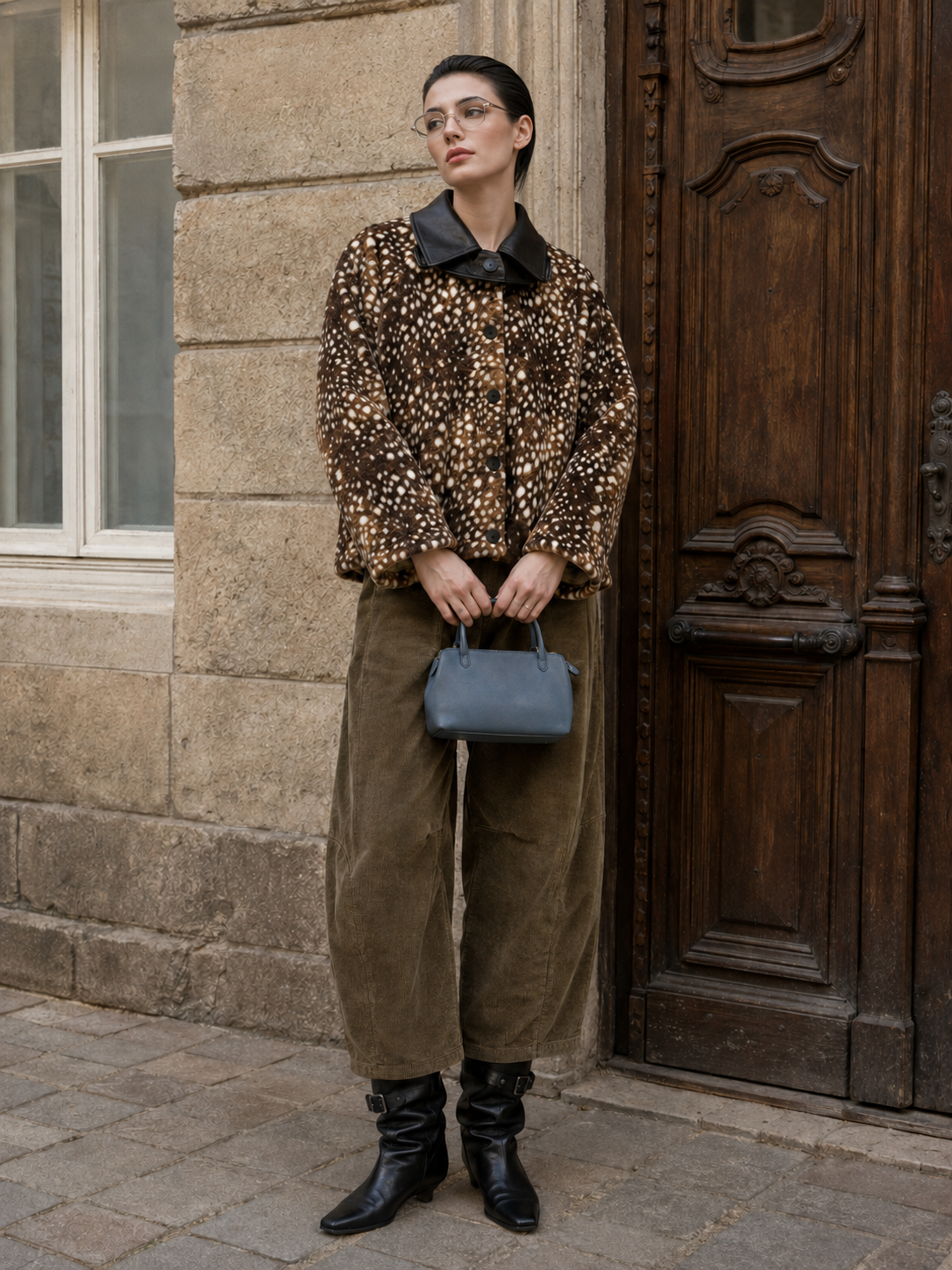 Oversize-Jacke mit Animal-Print