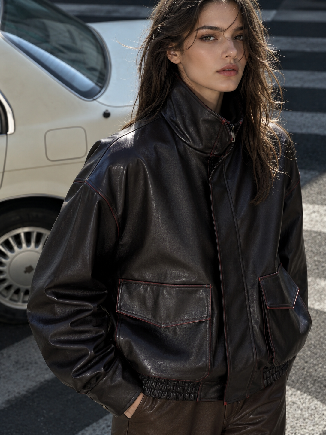Oversized Bomberjacke mit Stehkragen