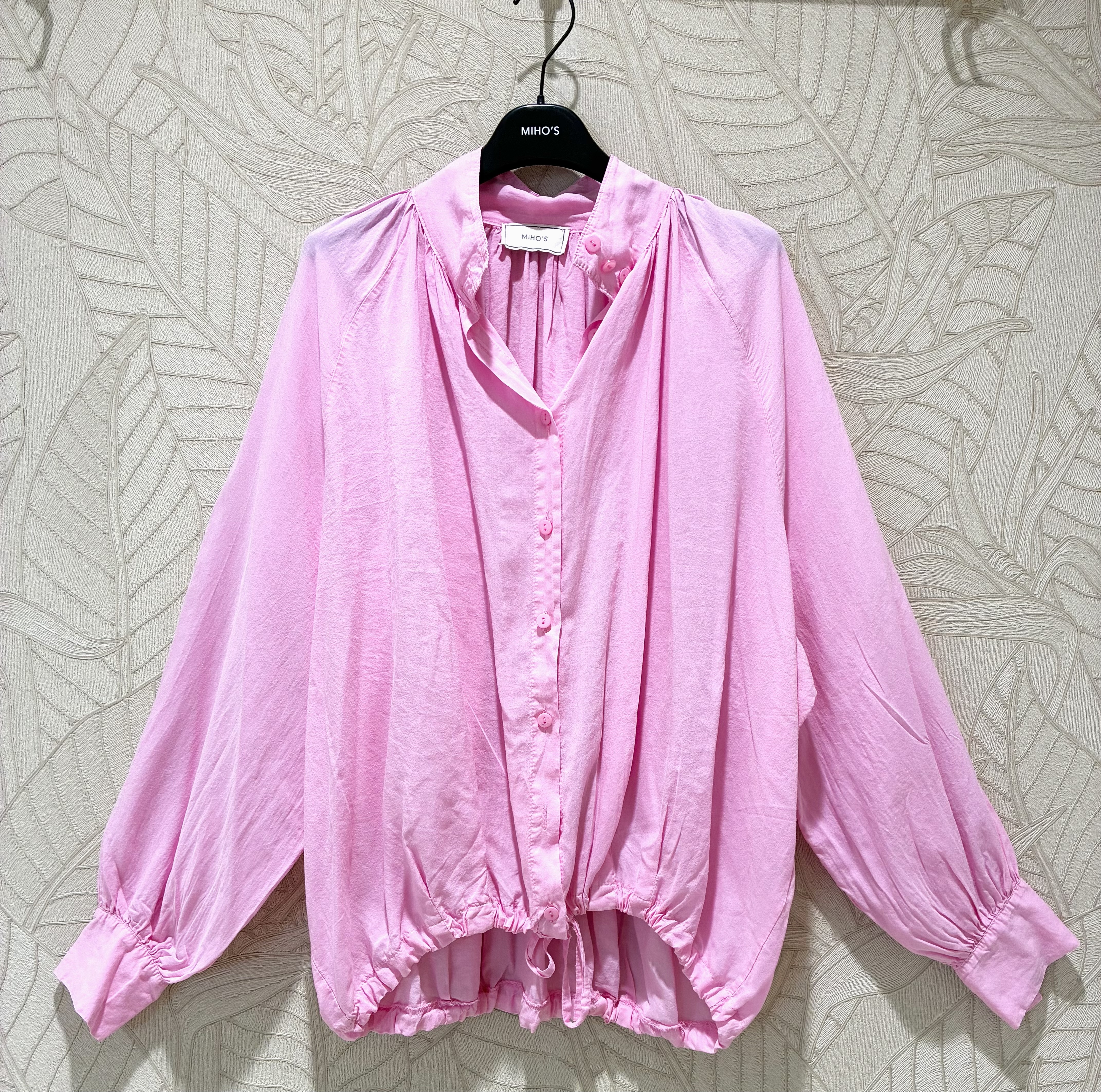 Lässige V-Ausschnitt Bluse mit Taillenschleife