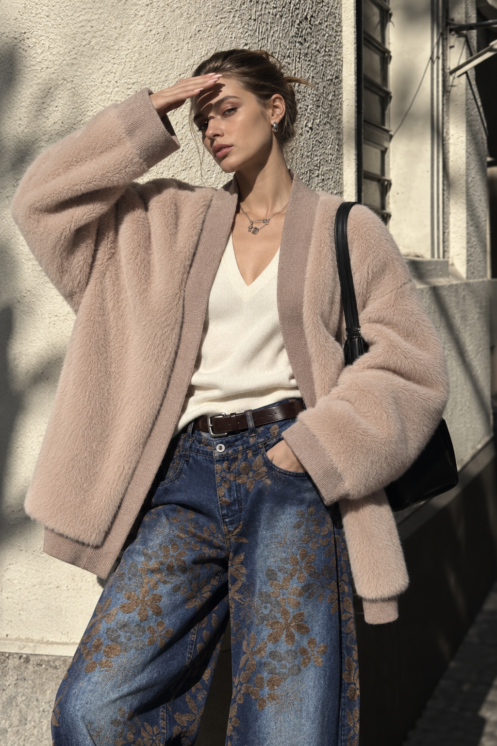 Kurze Jacke in Fell-Optik
