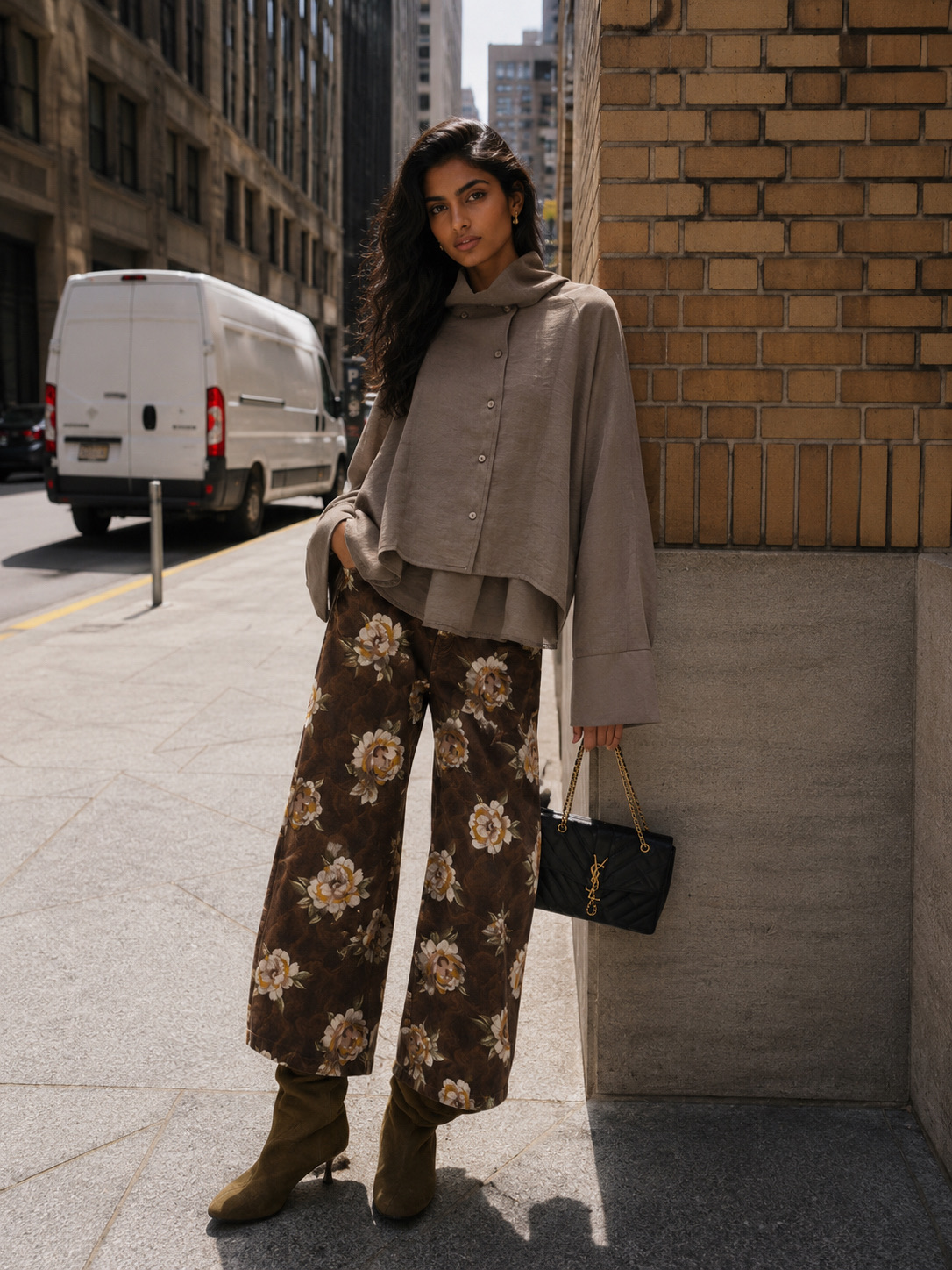 Gerade Hosen mit Blumenmuster