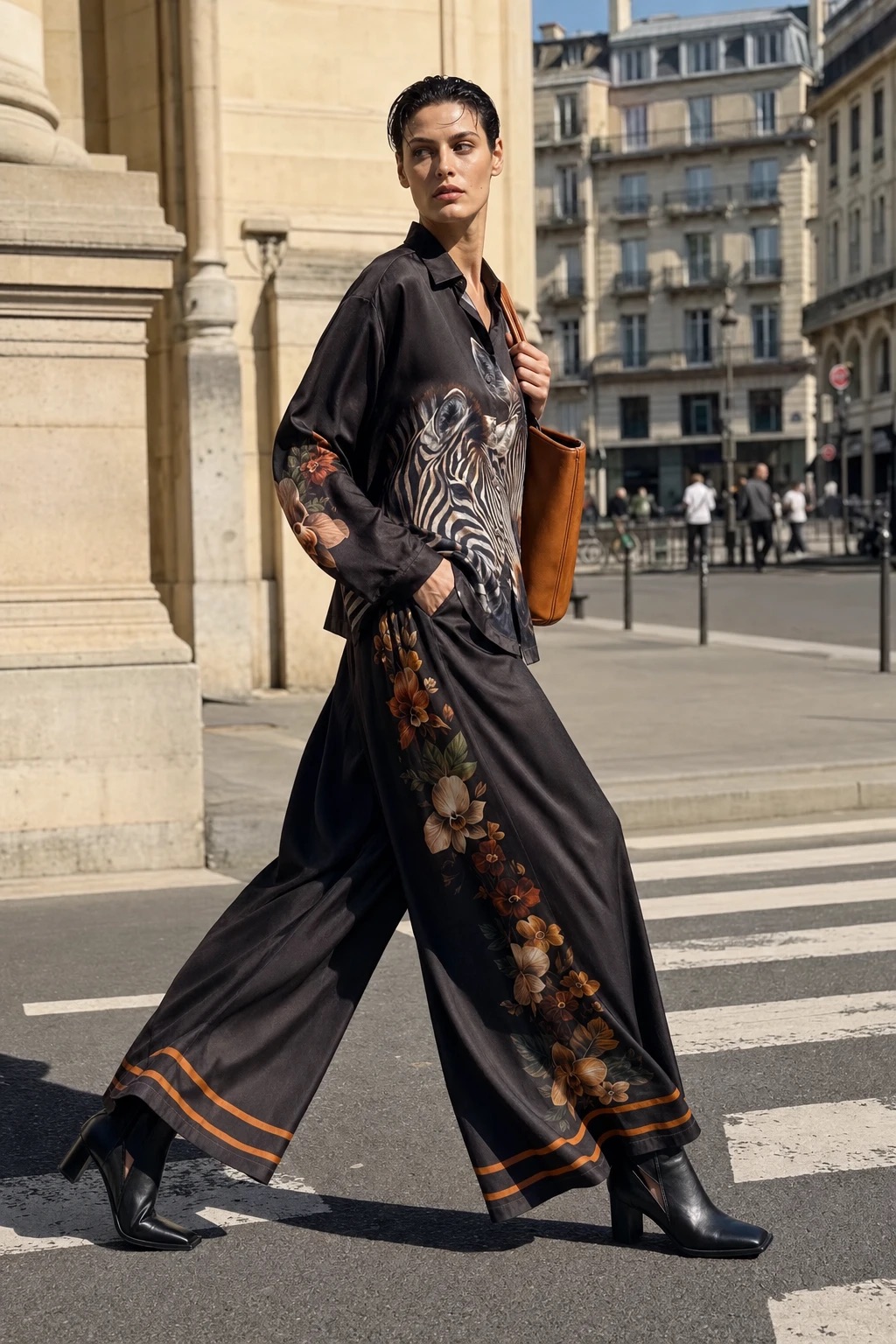 Palazzo-Hose mit weitem Bein