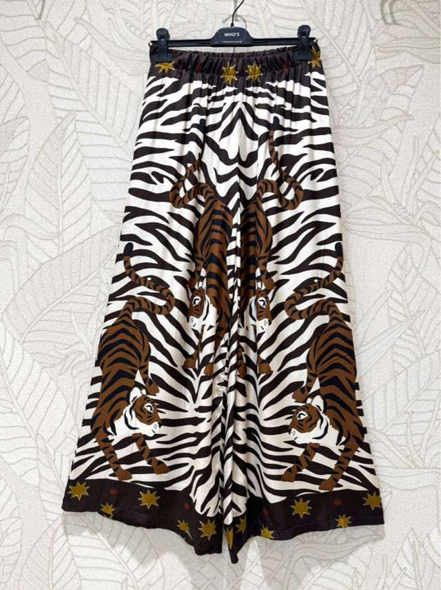 Palazzo-Hose mit Animal-Print