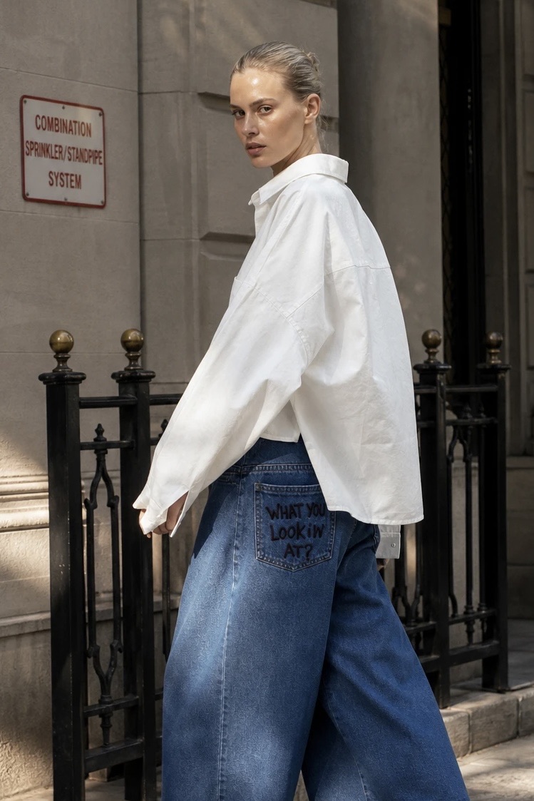 Locker geschnittene Wide-Leg-Hose
