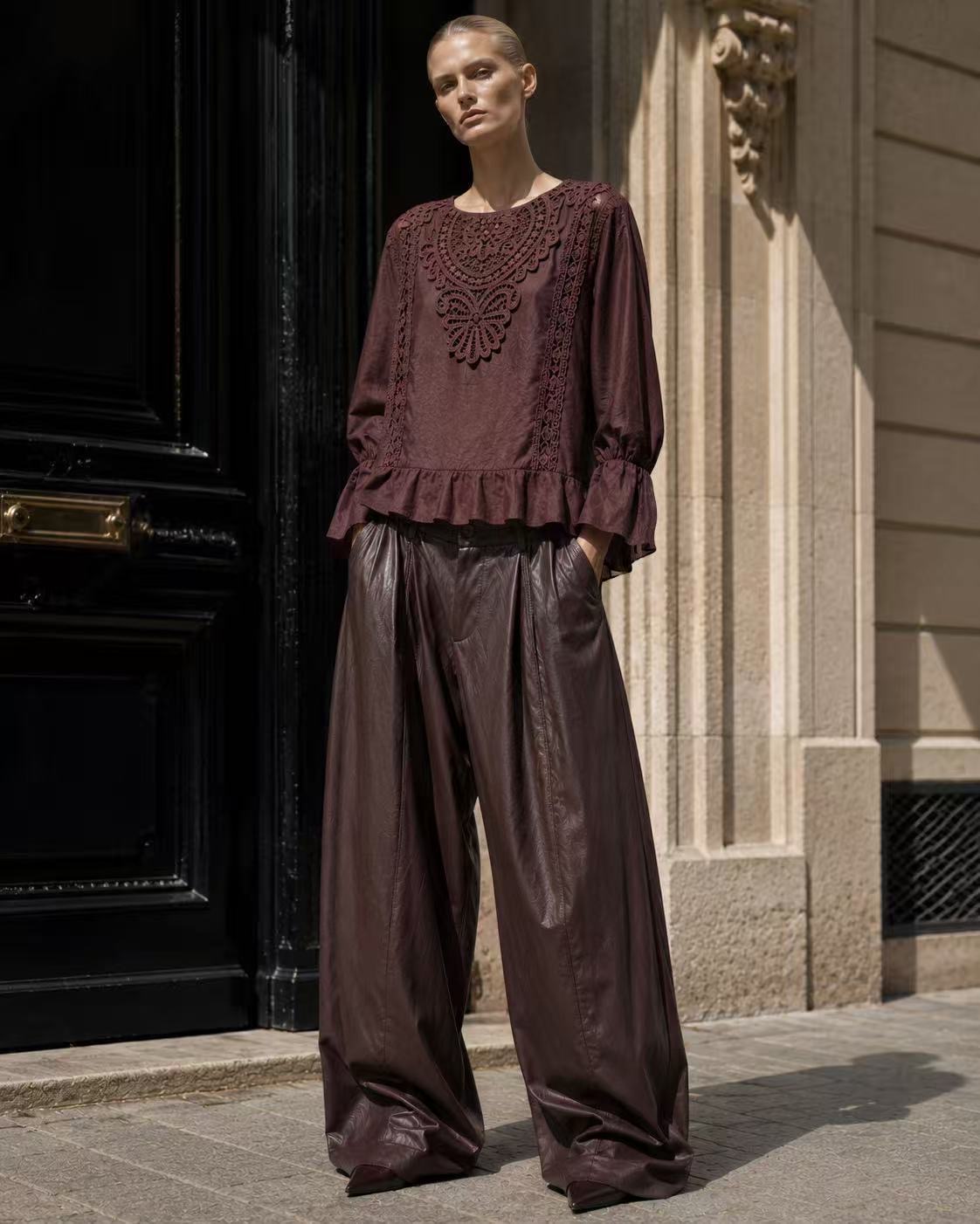 Oversize-Bluse mit Bindeband