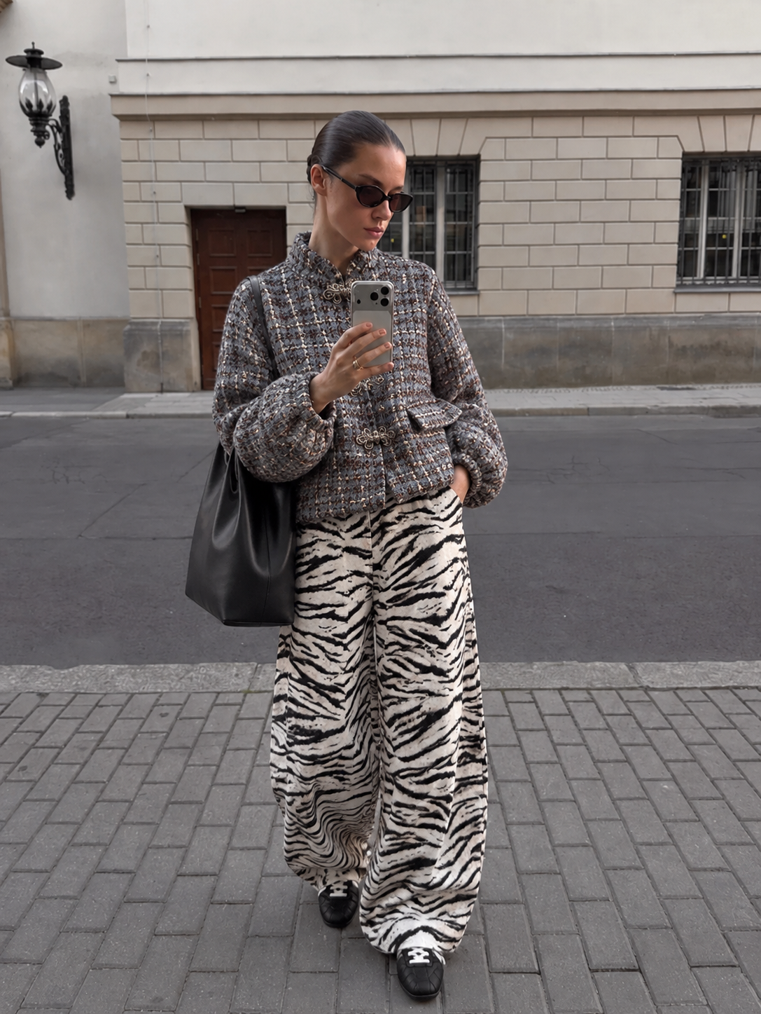 Tweedjacke mit Stehkragen