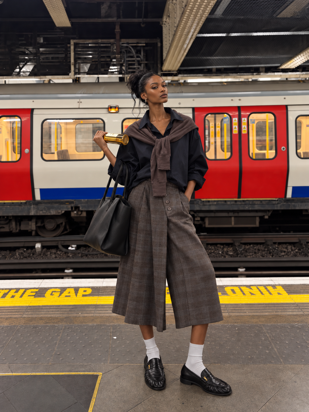 Culotte‑Hose mit hoher Taille