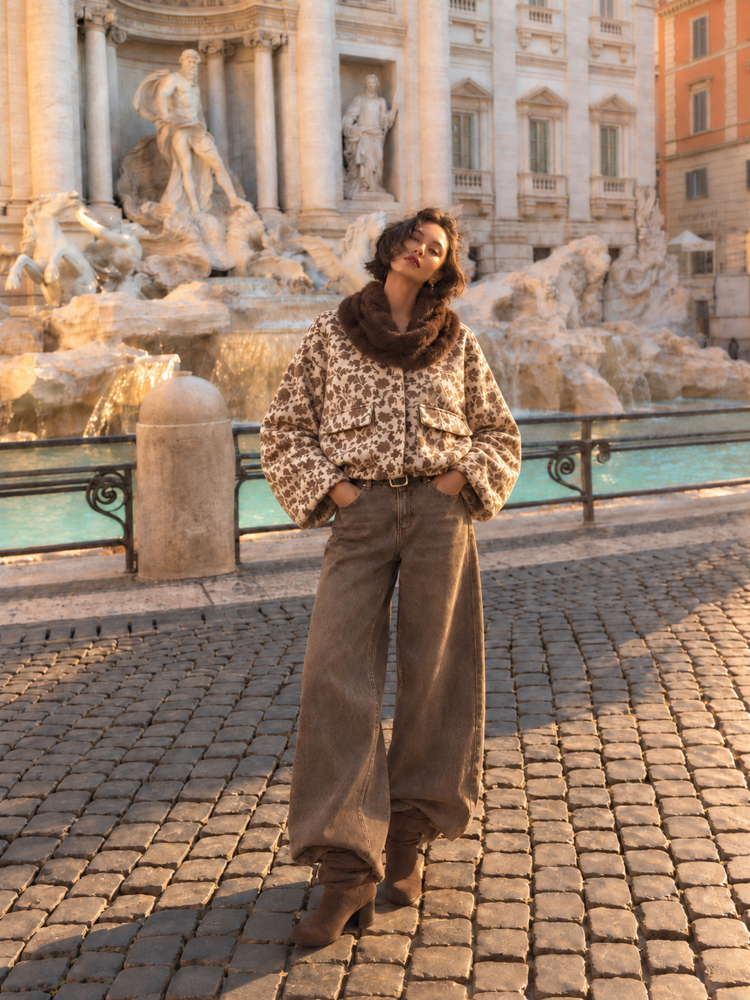 Oversize-Jacke mit Kragen