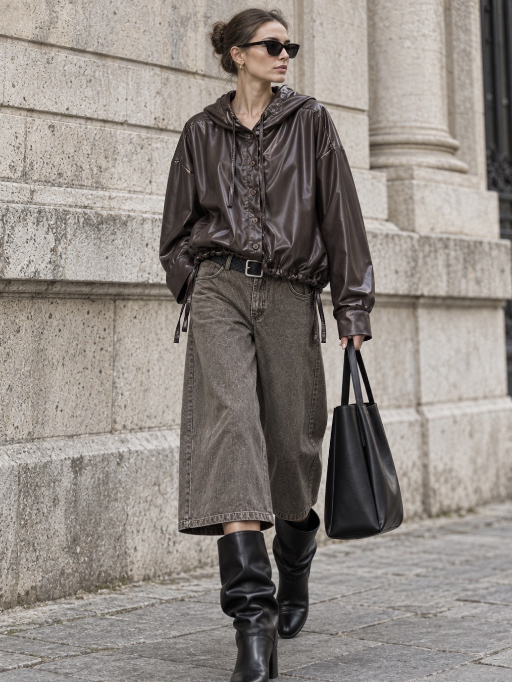 Oversize-Jacke mit Kapuze