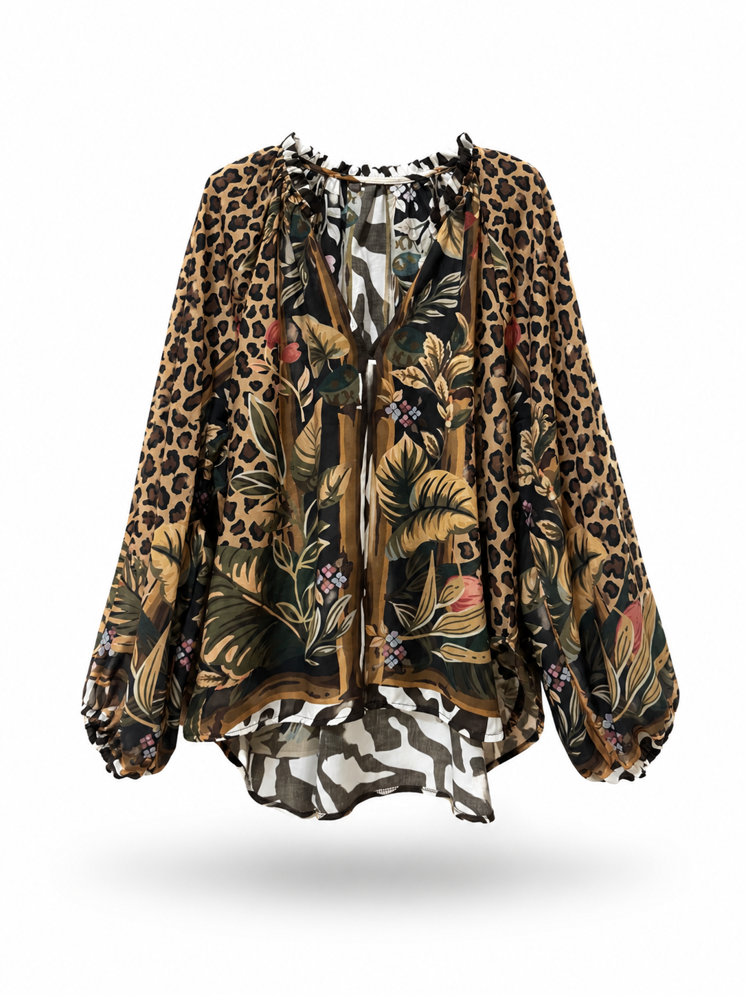 Lässige Baumwollbluse mit Raffung