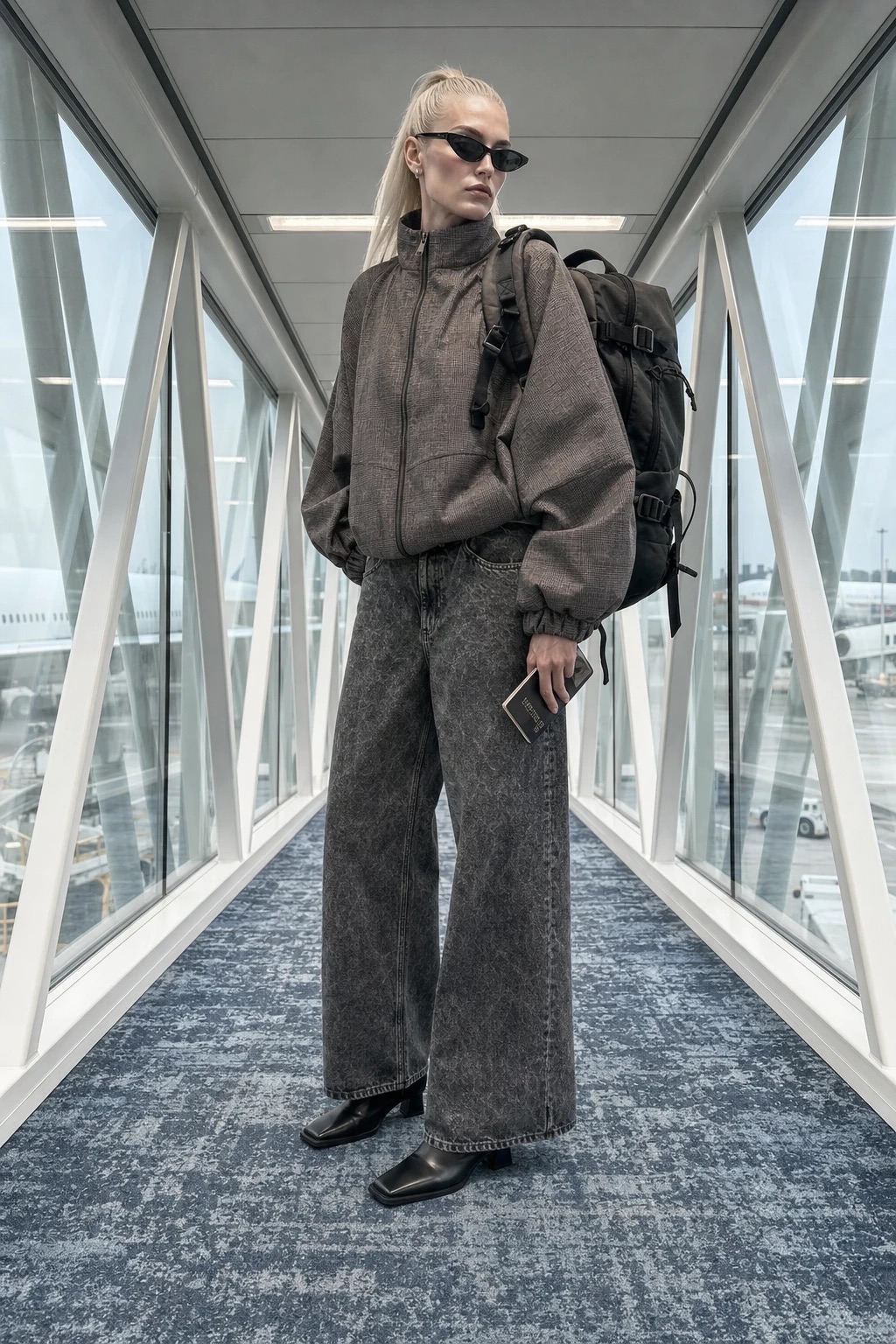 Hoch geschnittene Hose