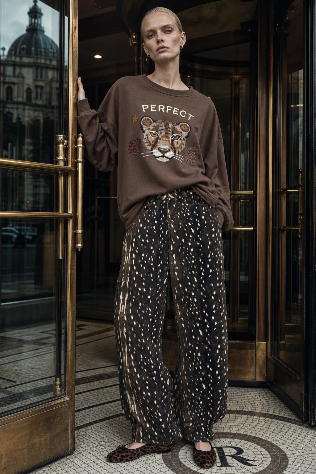 Oversize-Sweatshirt mit Stickerei