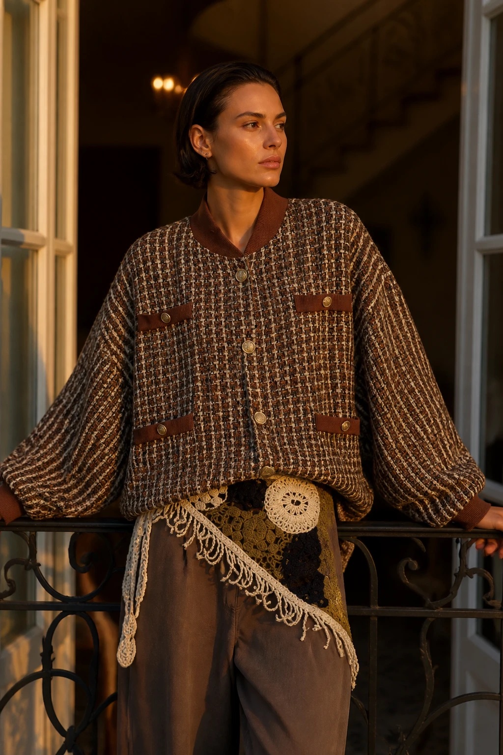 Lockere Tweedjacke