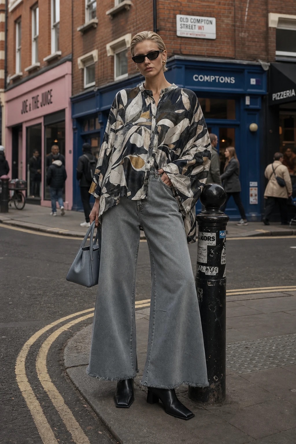 Oversize Bluse mit Kragen