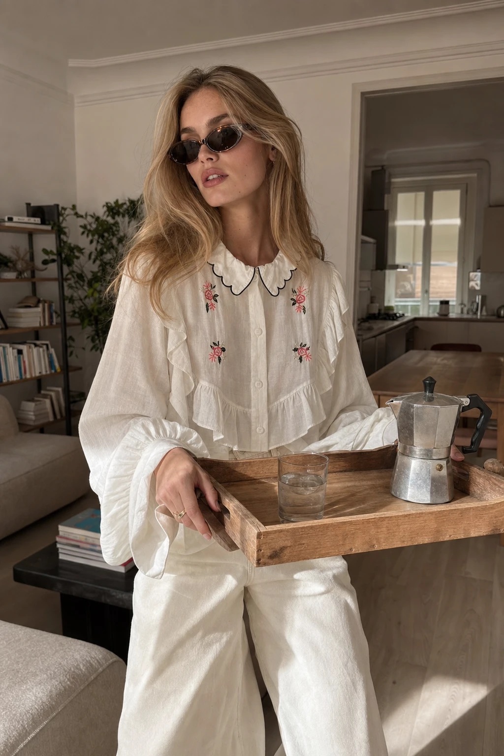 Bluse mit Rüschkragen