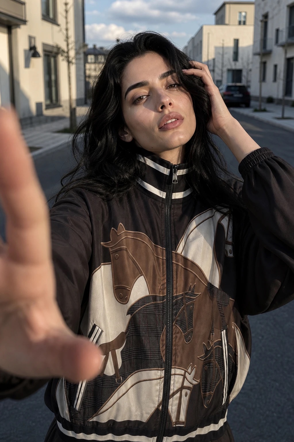 Oversized-Jacke mit Stehkragen