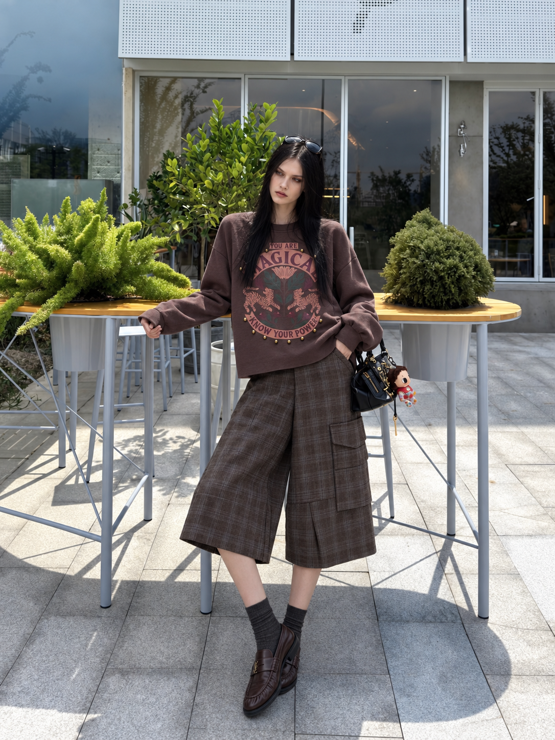Oversize-Sweatshirt mit Schriftzug