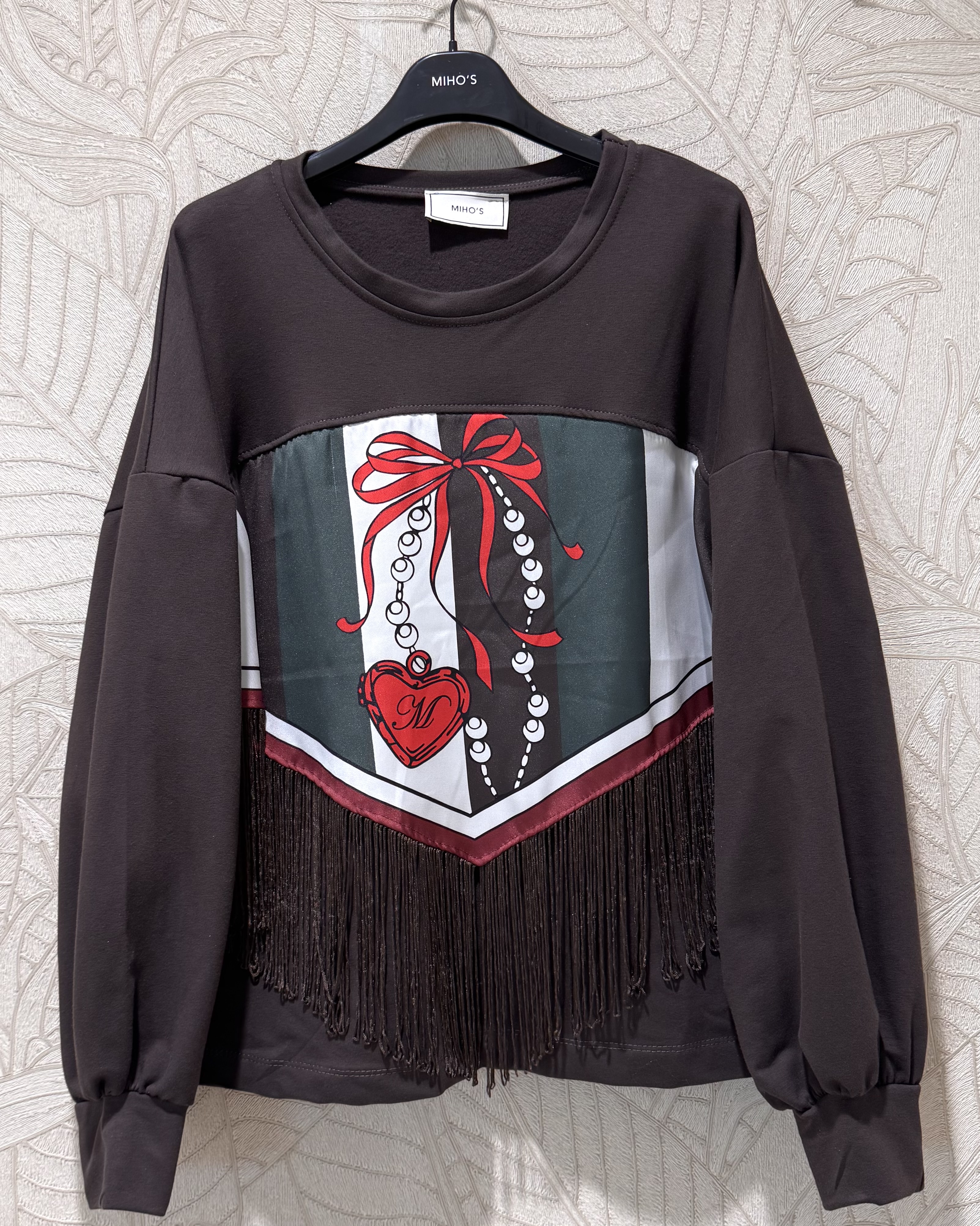 Legeres Sweatshirt mit Fransen