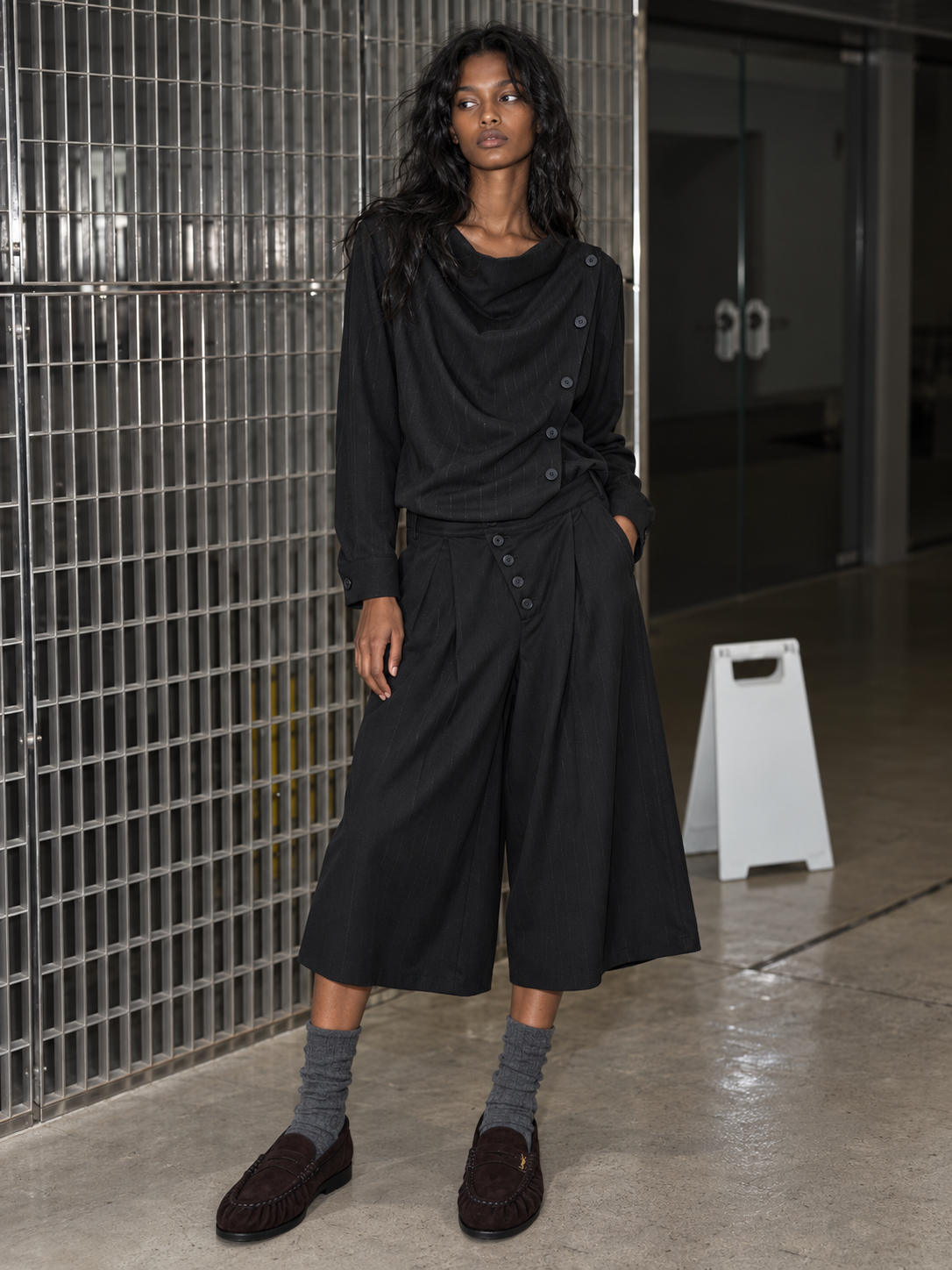 Bluse mit Waterneck-Ausschnitt