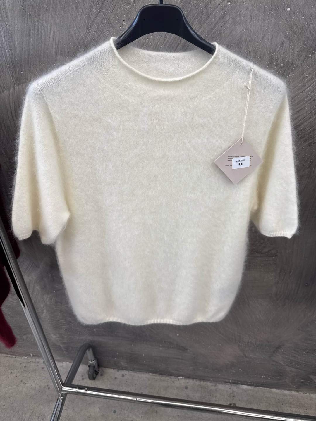 Kurzarm‑Pullover, flauschig