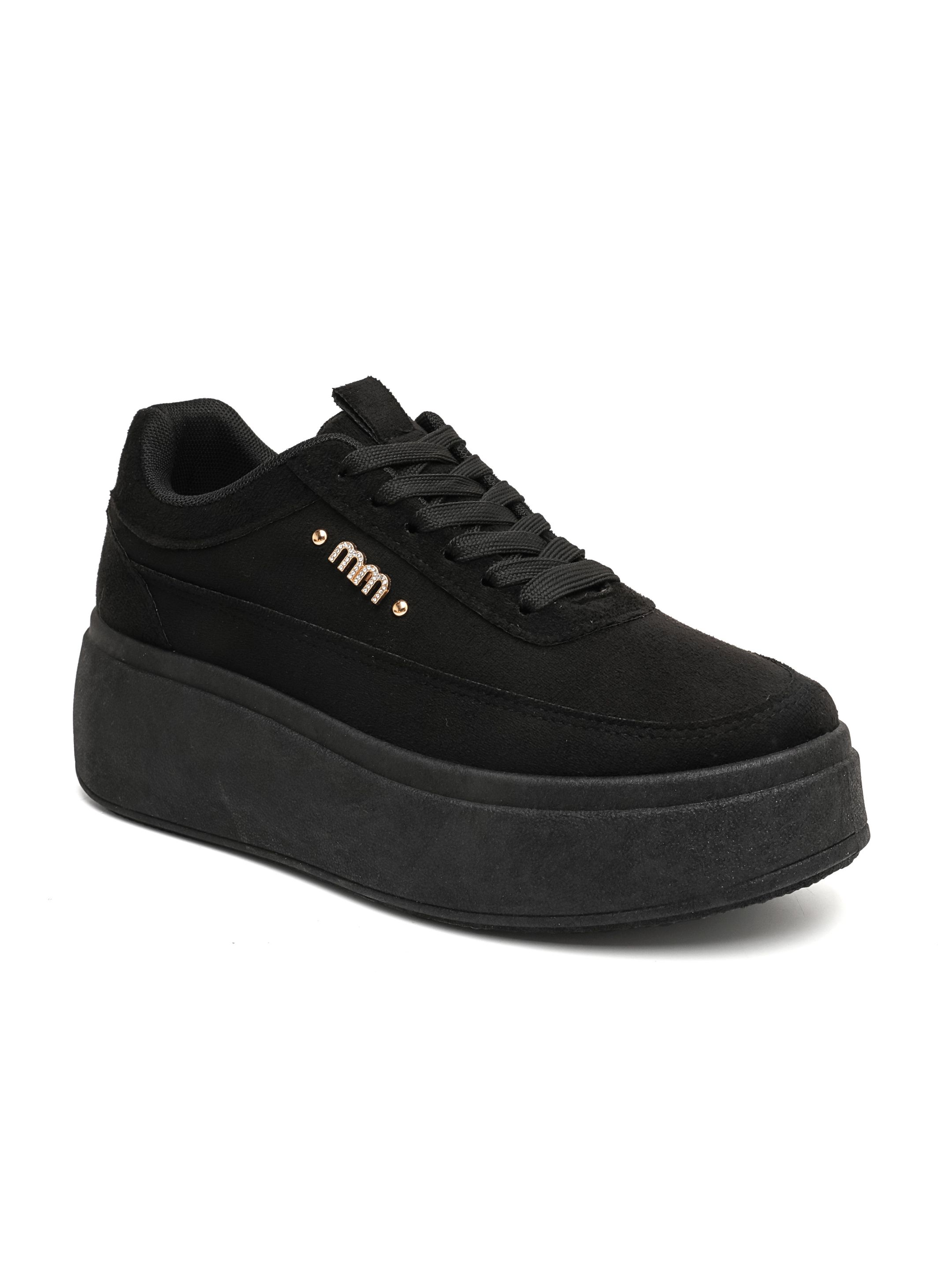 Sneaker mit Plateau und Nieten