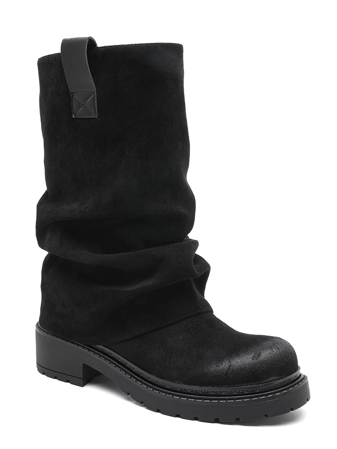 Stiefel mit gerafftem Schaft