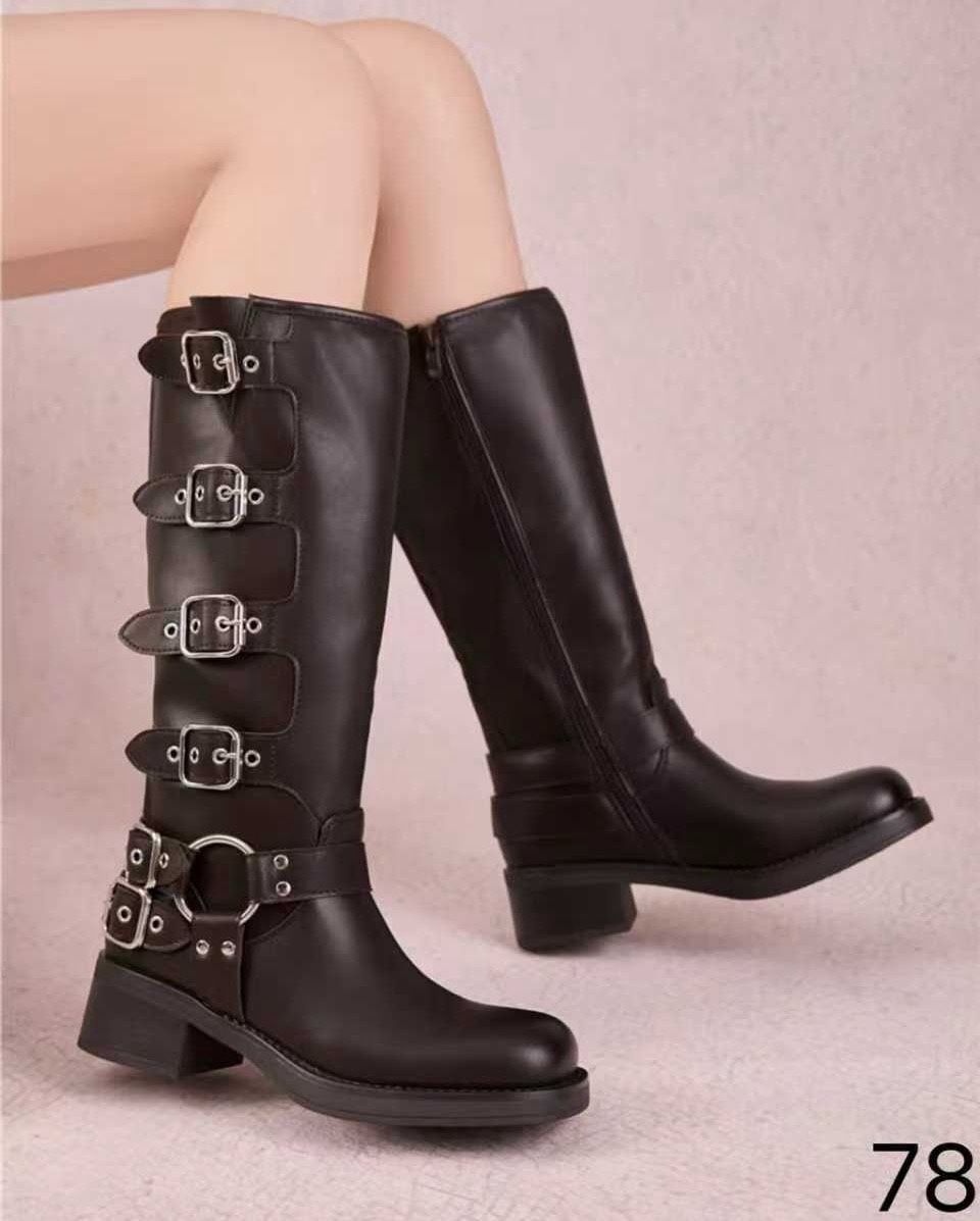 Biker-Stiefel mit Schnallen