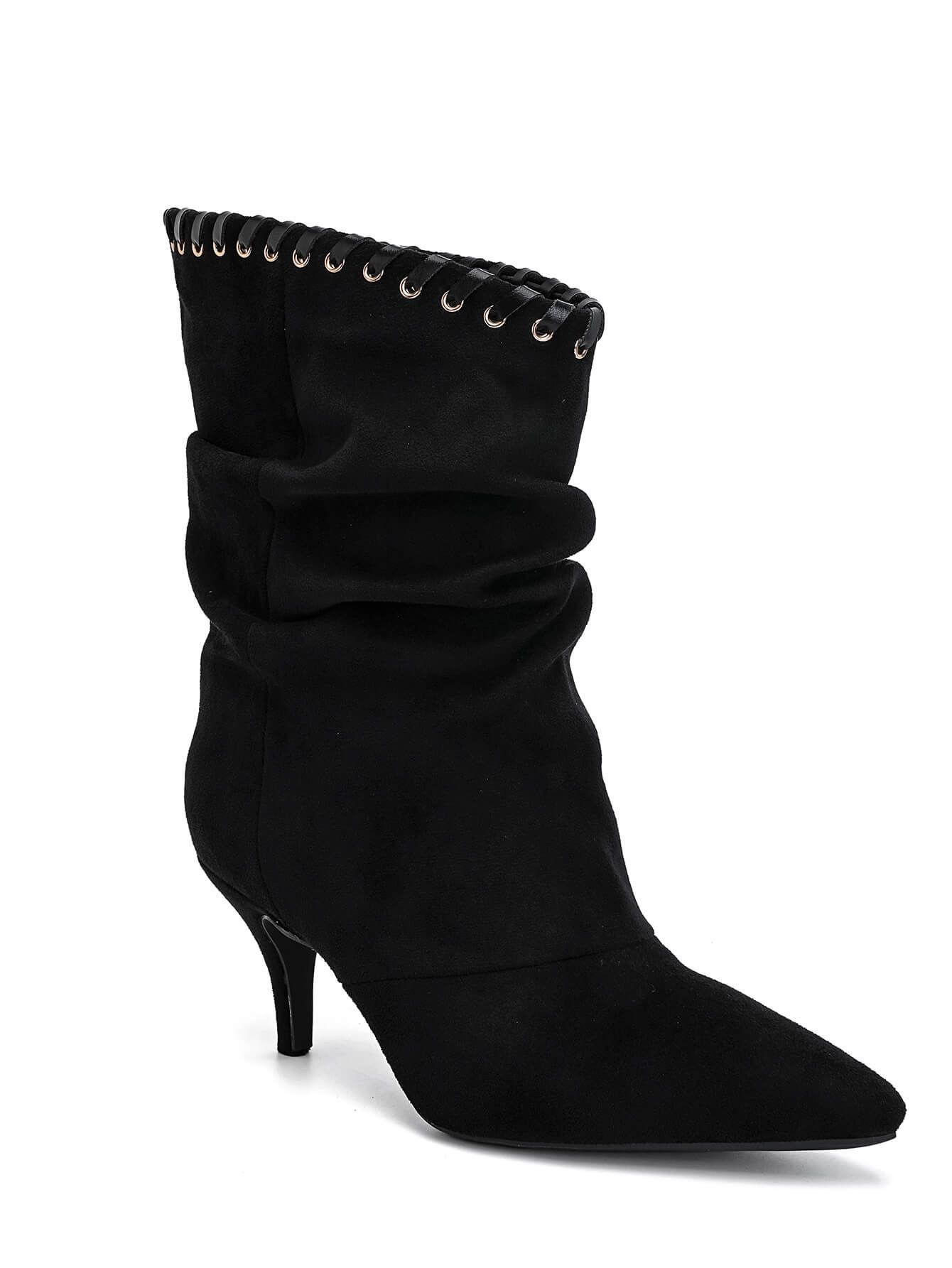 Geraffte Ankle Boots mit Stilettoabsatz