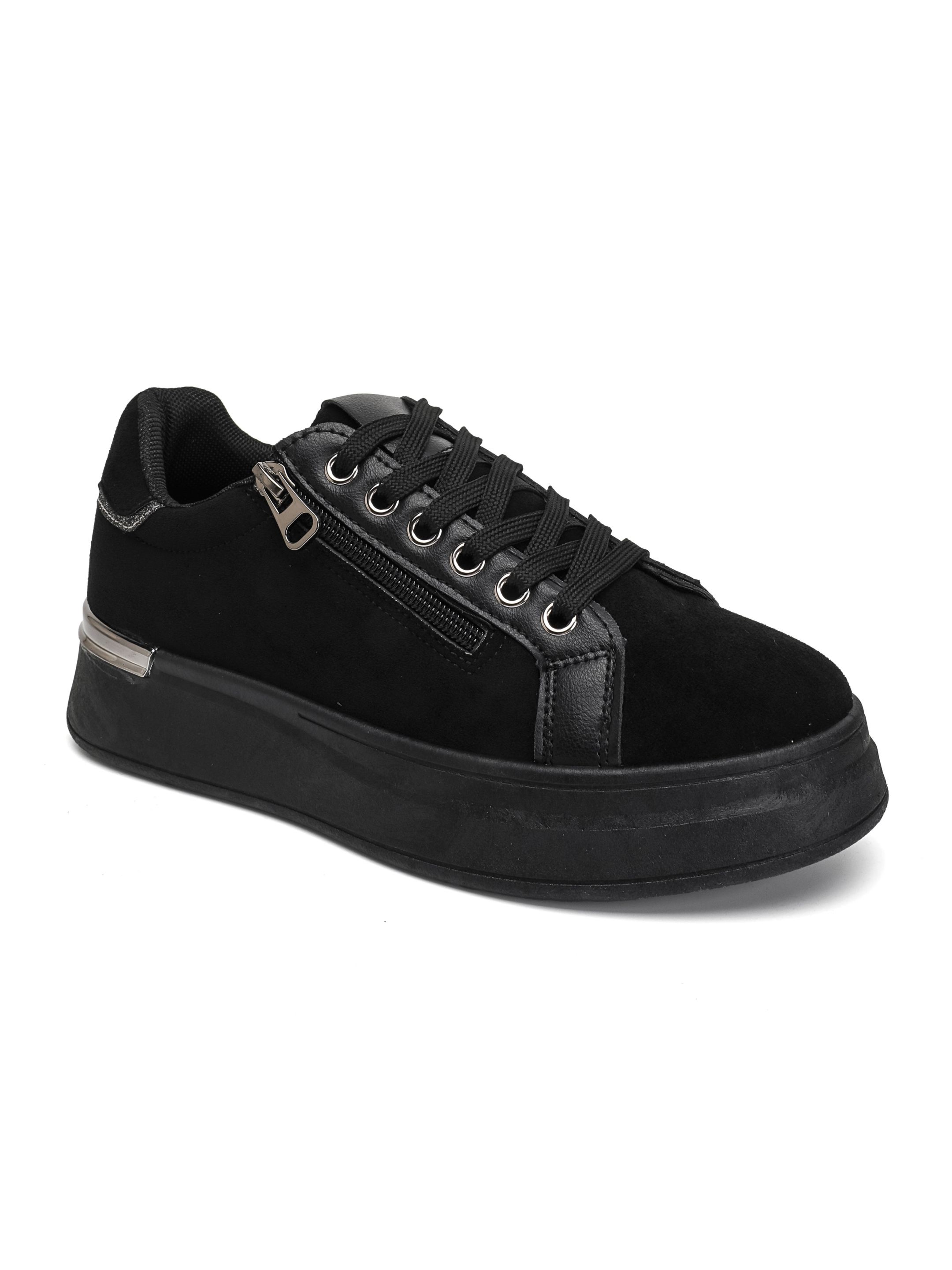 Sneaker mit Plateau und seitlichem Reißverschluss