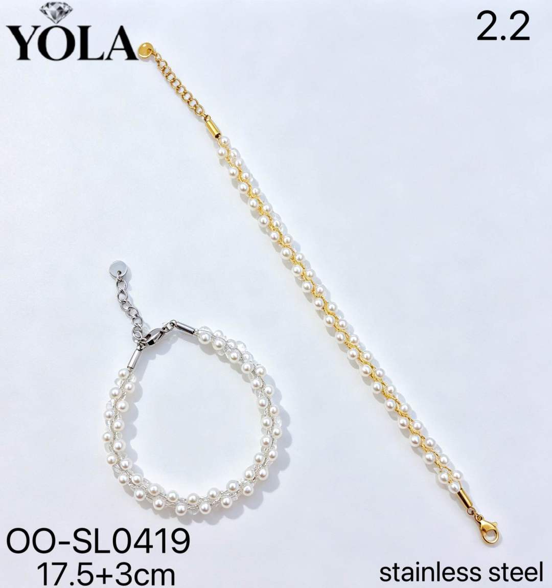 Perlenarmband mit Kettchen