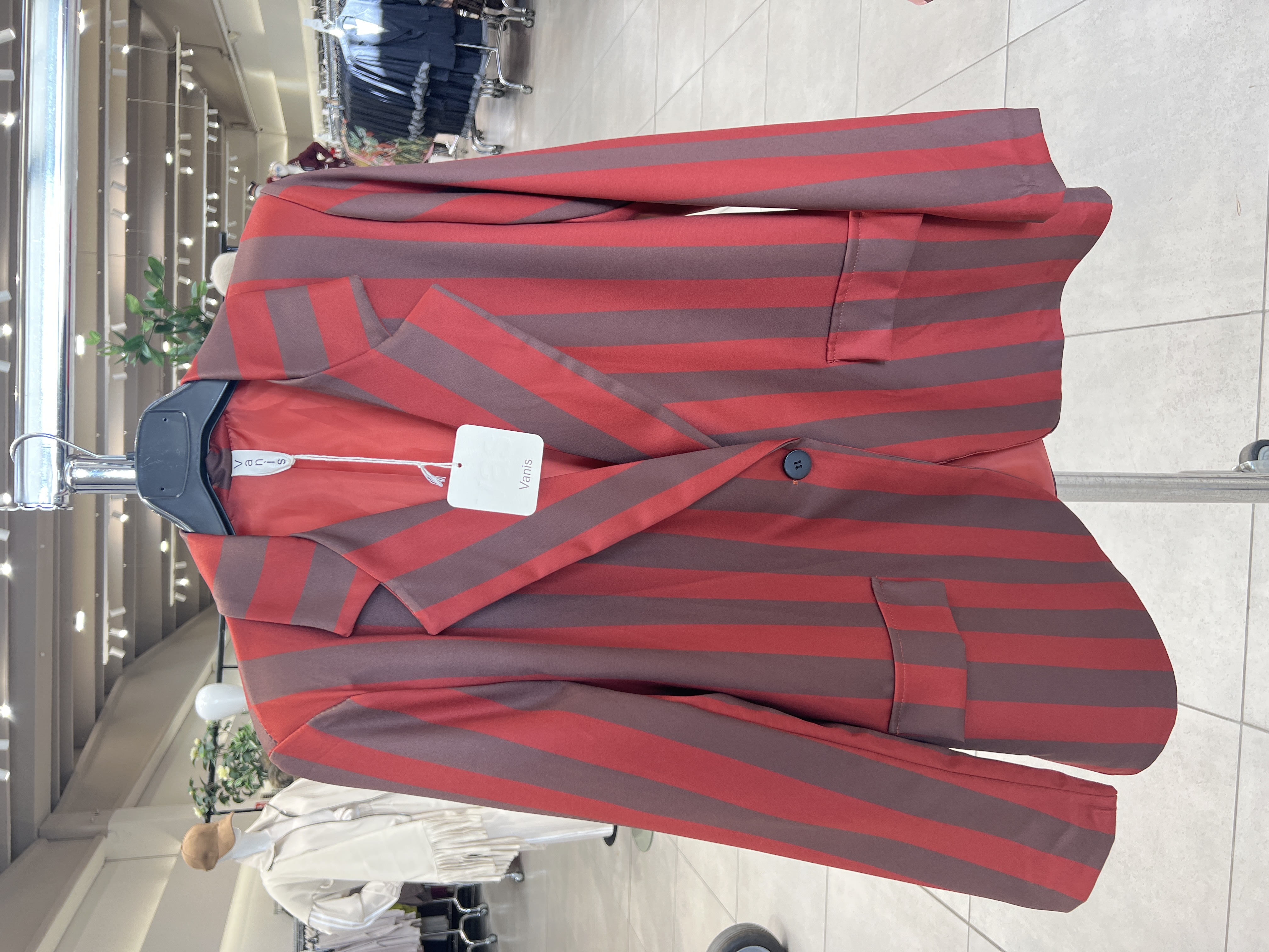 Klassischer Midi-Blazer mit Streifen