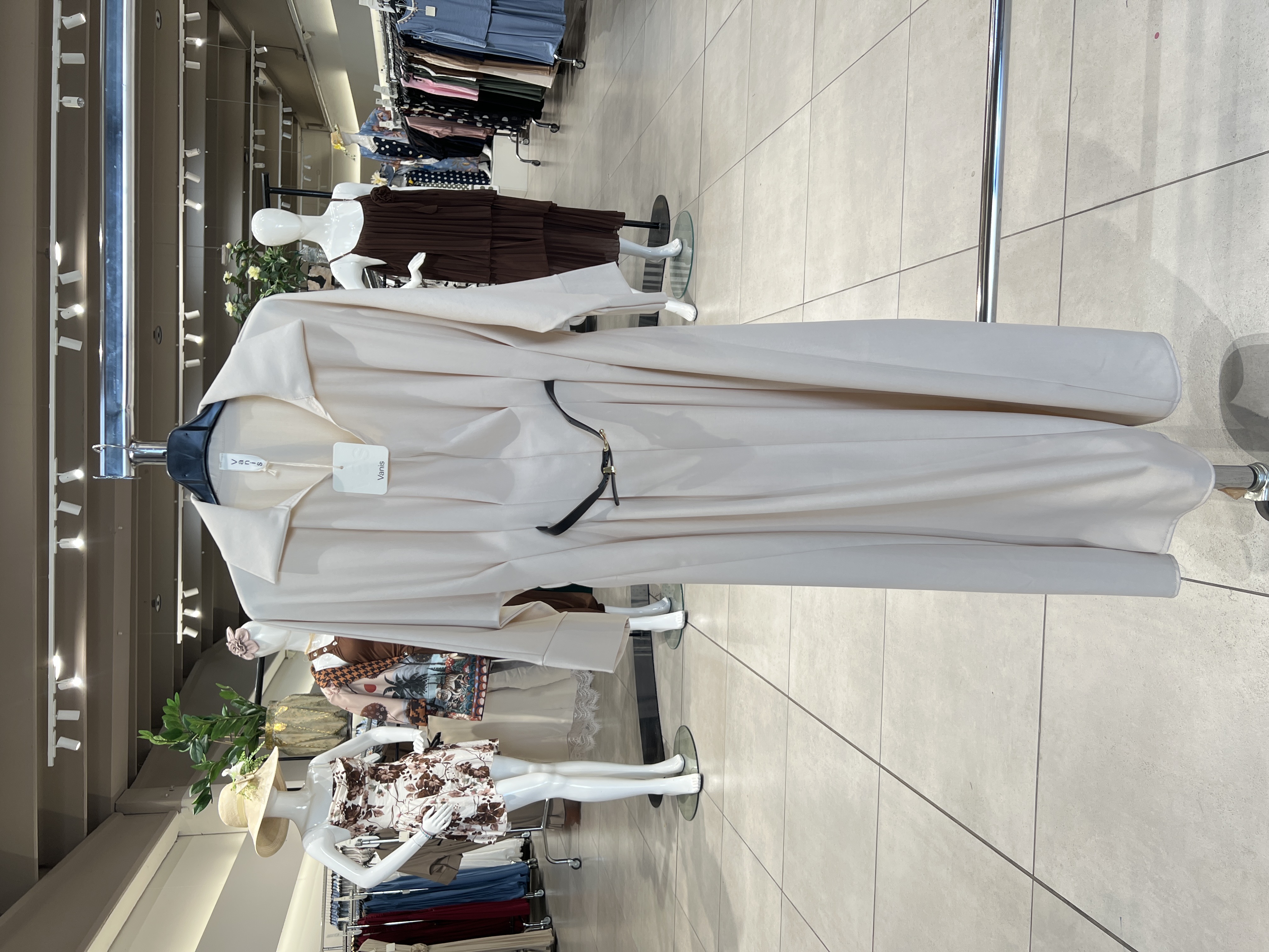 Maxi-Hemdkleid mit Gürtel