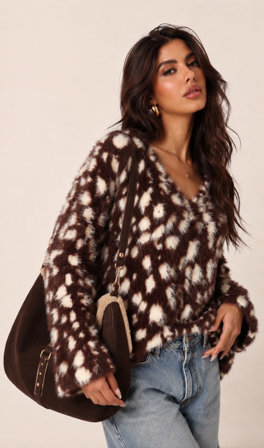 Oversize Pullover mit V‑Ausschnitt