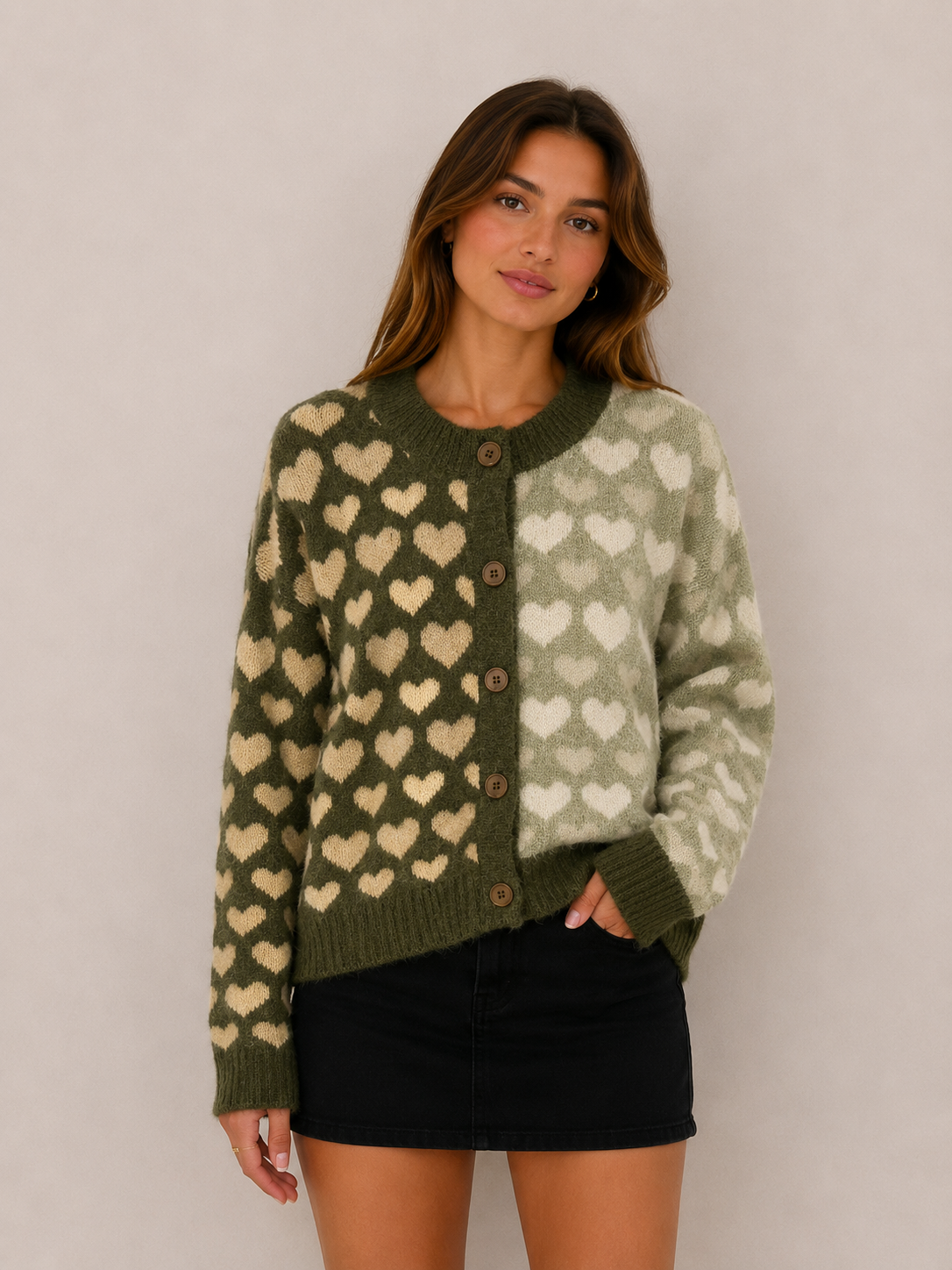 Lockerer Cardigan mit Muster