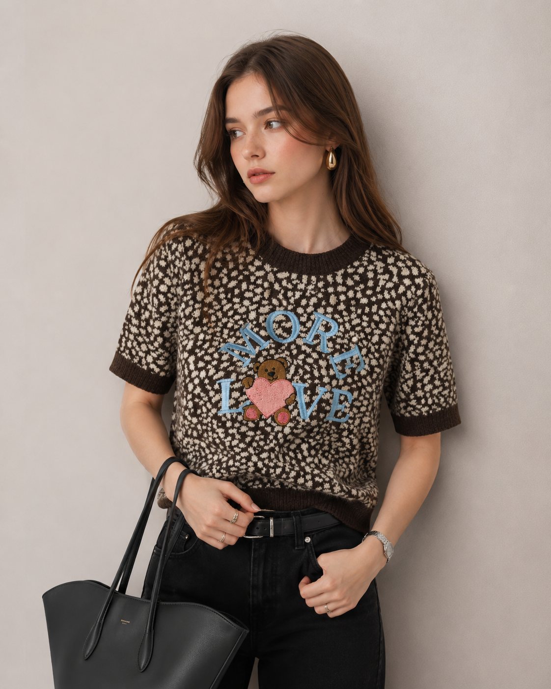 Kurzpullover mit Schriftzug