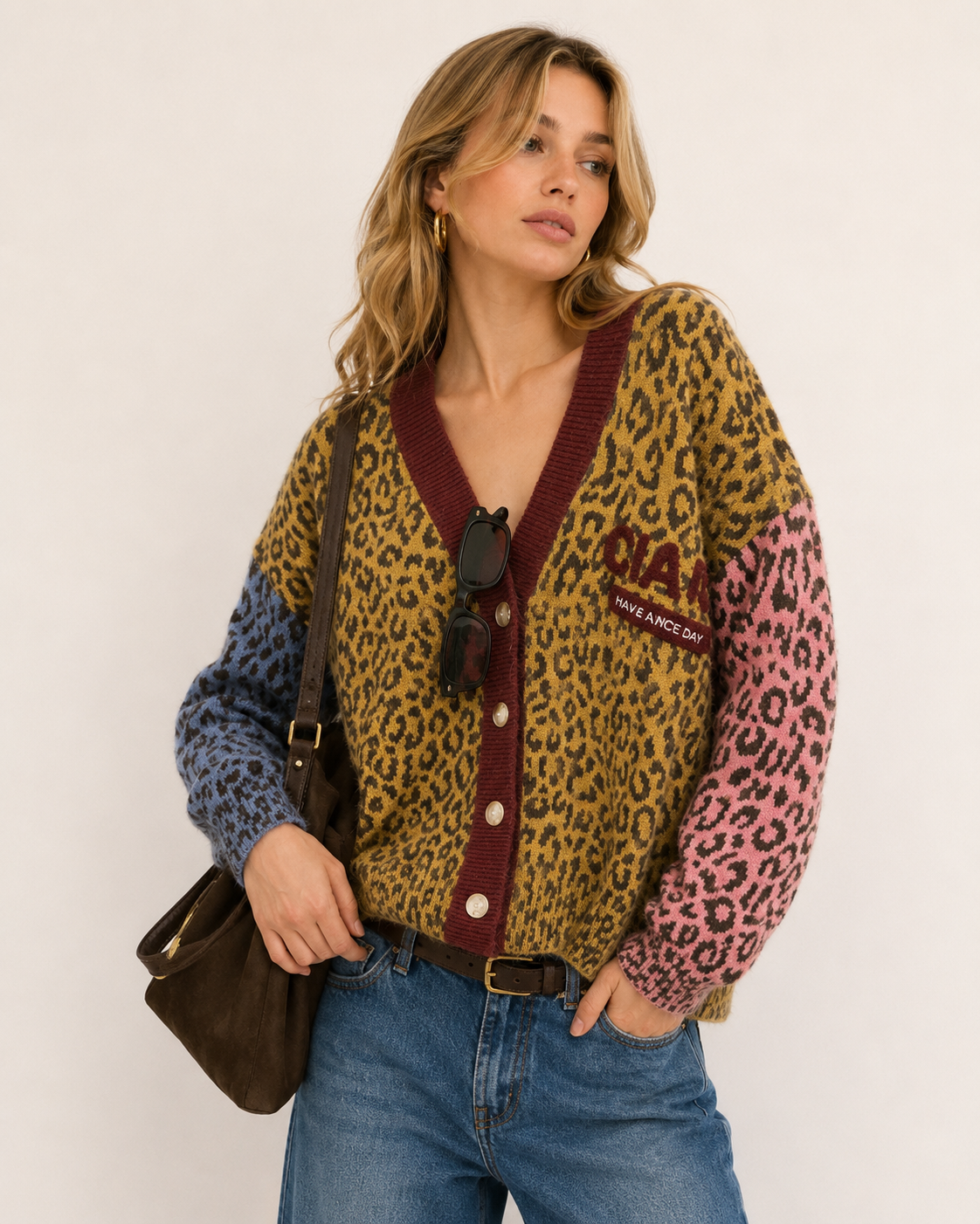 Lässiger Cardigan mit Leopardenmuster