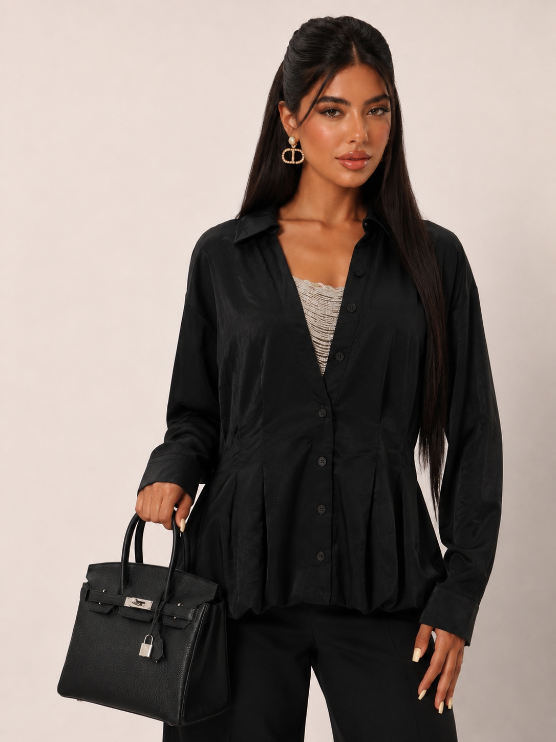 Lässiges Hemd mit Peplum