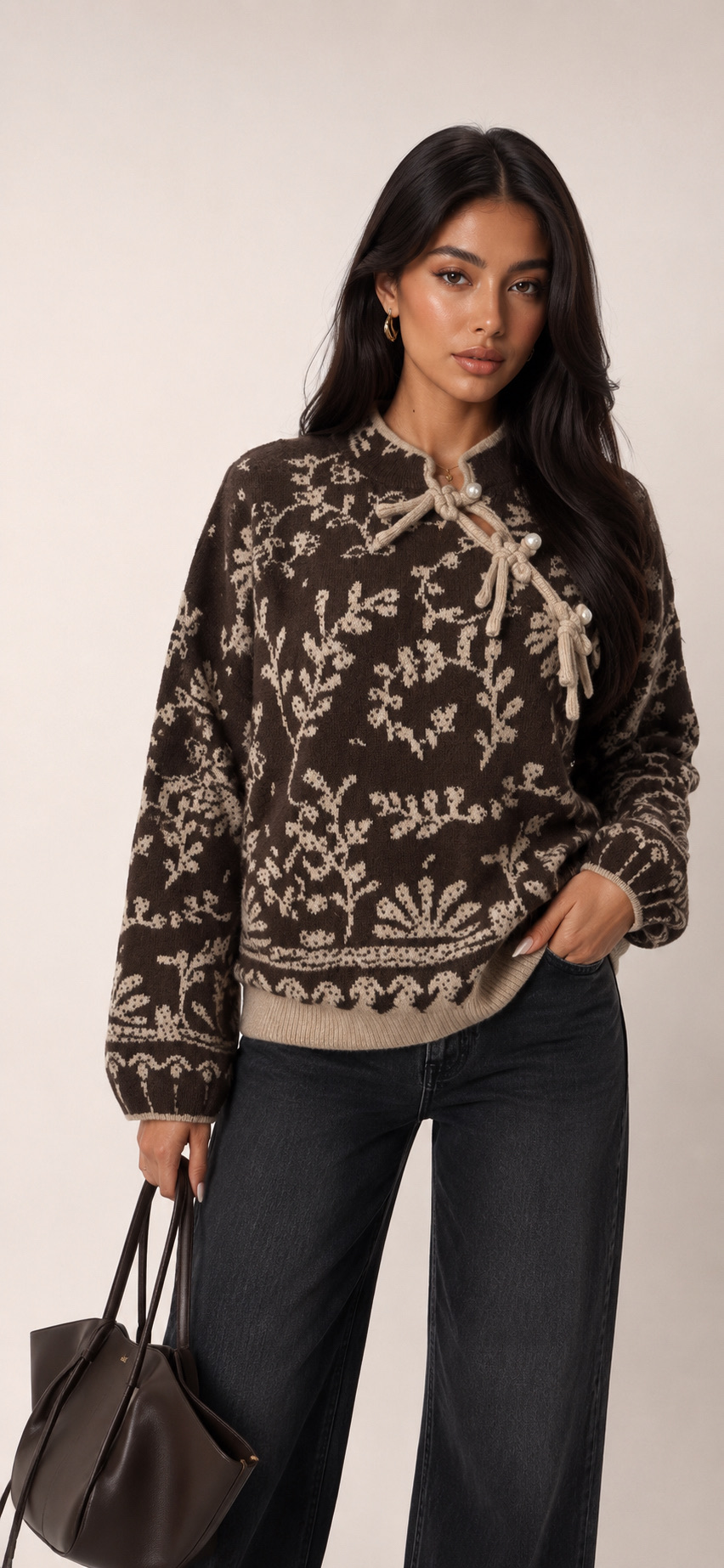 Pullover mit Bindeschleife