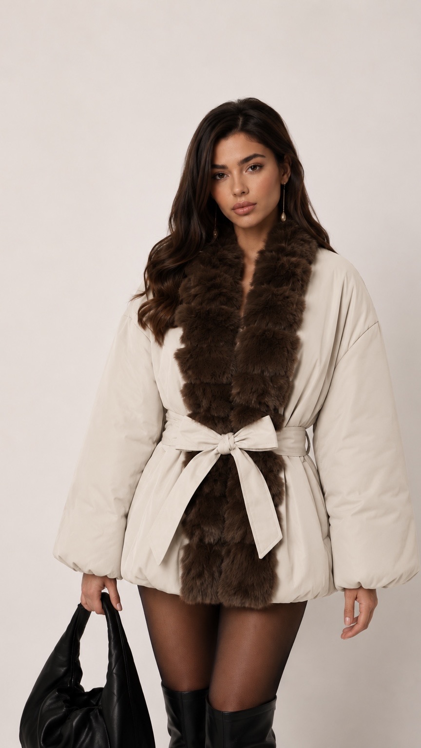 Oversize-Jacke mit Gürtel