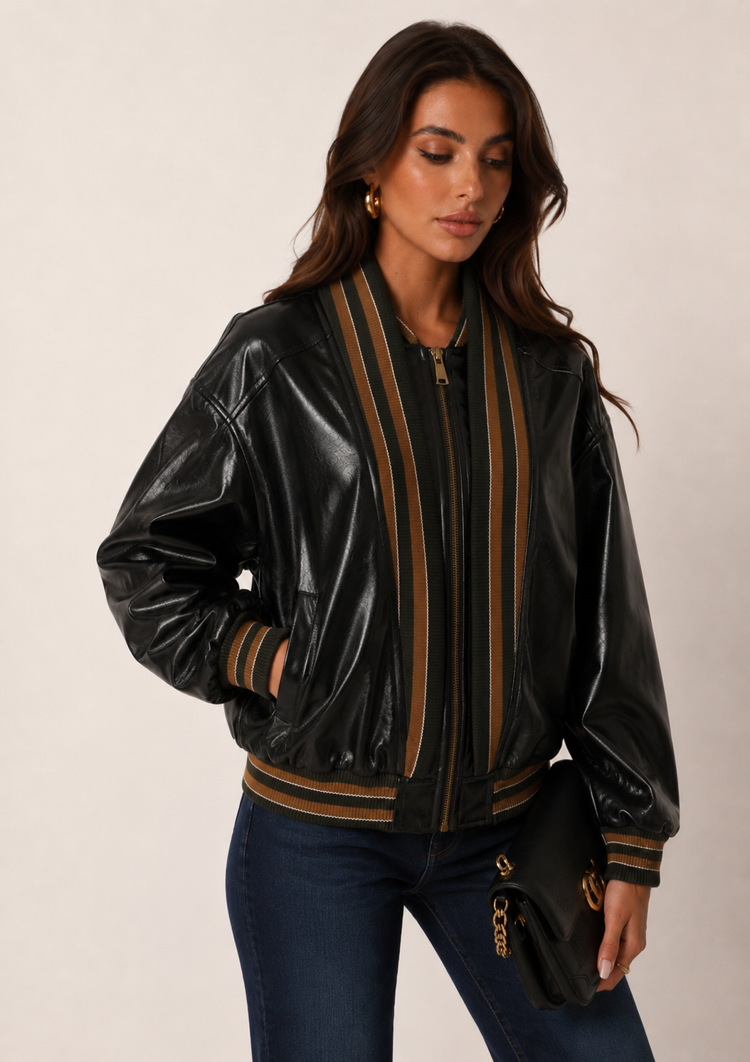 Bomberjacke Regular mit Kragen
