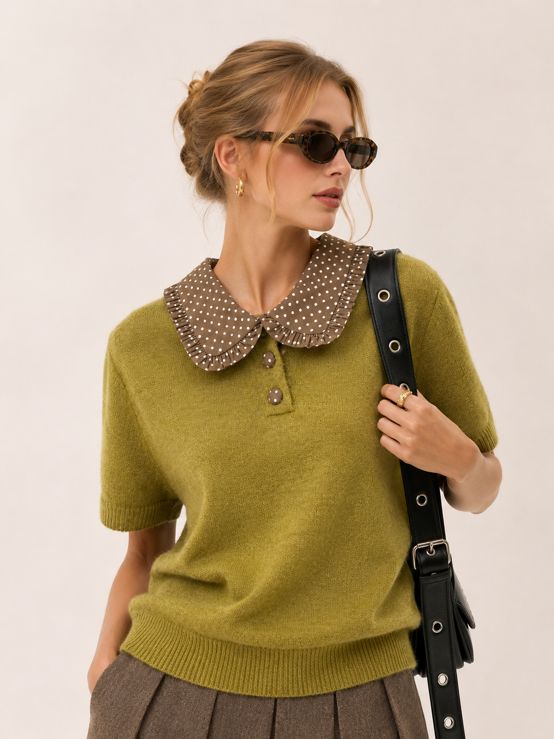 Pullover mit Bebe-Kragen